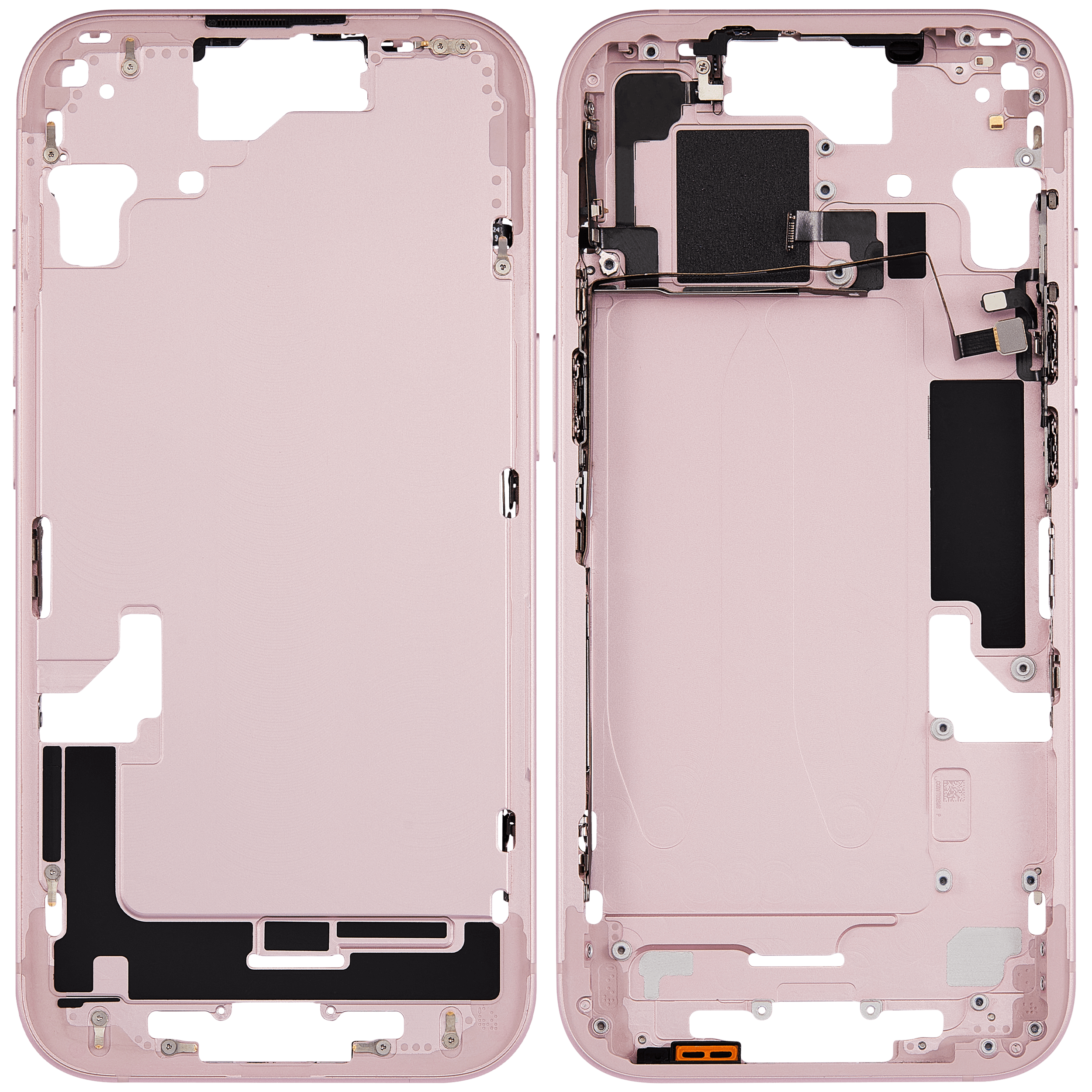 Mittelrahmen mit Kleinteilen für iPhone 15 (US-Version) (ausgebautes Originalteil: Grade B) (Pink (Rosa)) – Bild 2