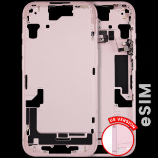 Mittelrahmen mit Kleinteilen für iPhone 15 (US-Version) (ausgebautes Originalteil: Grade B) (Pink (Rosa))