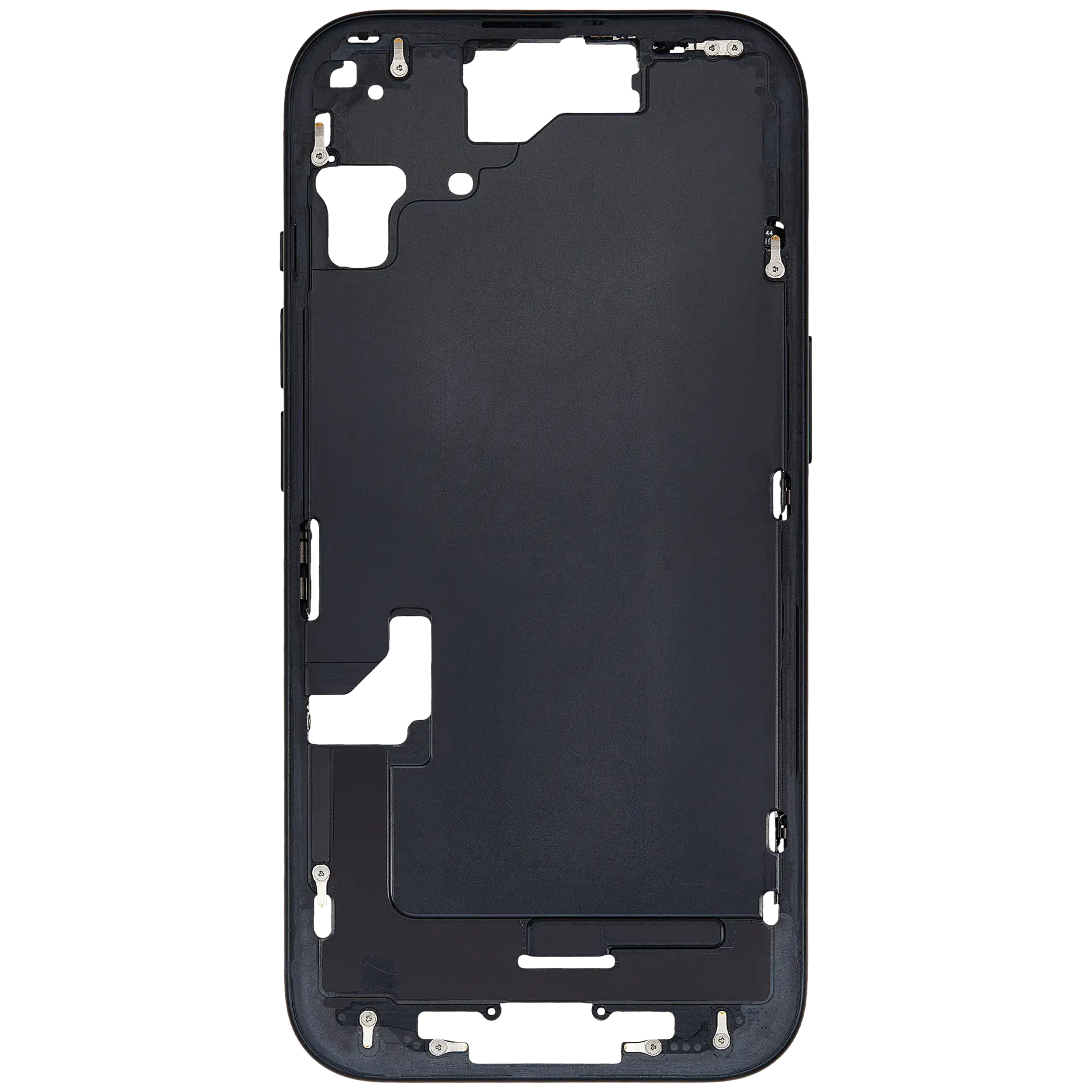 Mittelrahmen mit Kleinteilen für iPhone 15 (EU / globale Version) (ausgebautes Originalteil: Grade B) (Black (Schwarz)) – Bild 3