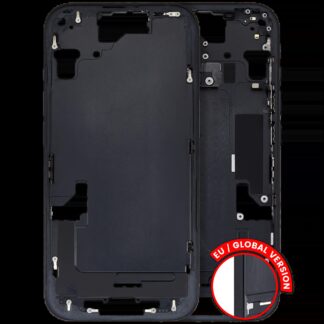 Mittelrahmen mit Kleinteilen für iPhone 15 (EU / globale Version) (ausgebautes Originalteil: Grade B) (Black (Schwarz))