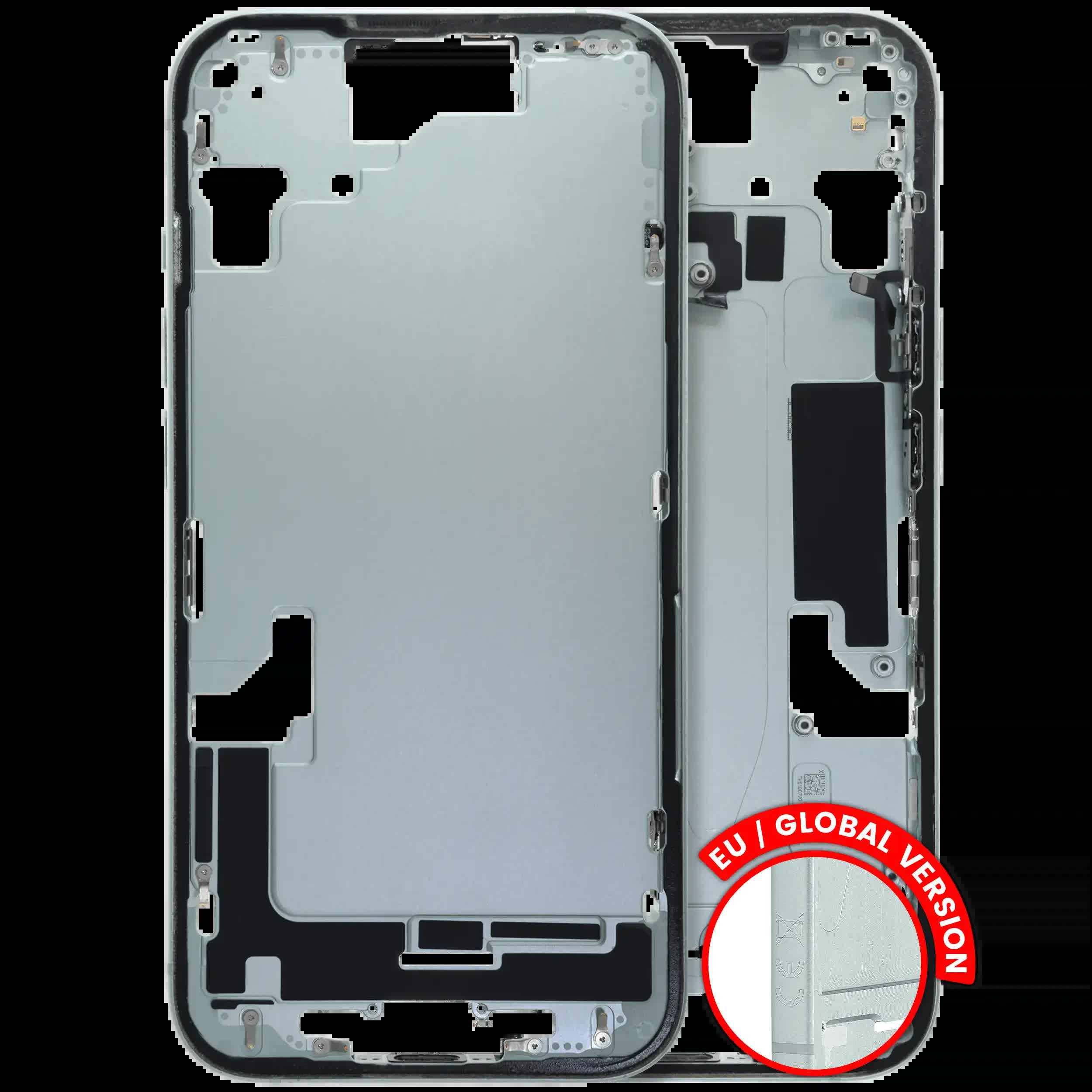 Mittelrahmen mit Kleinteilen für iPhone 15 (EU / globale Version) (ausgebautes Originalteil: Grade B) (Green (Grün))