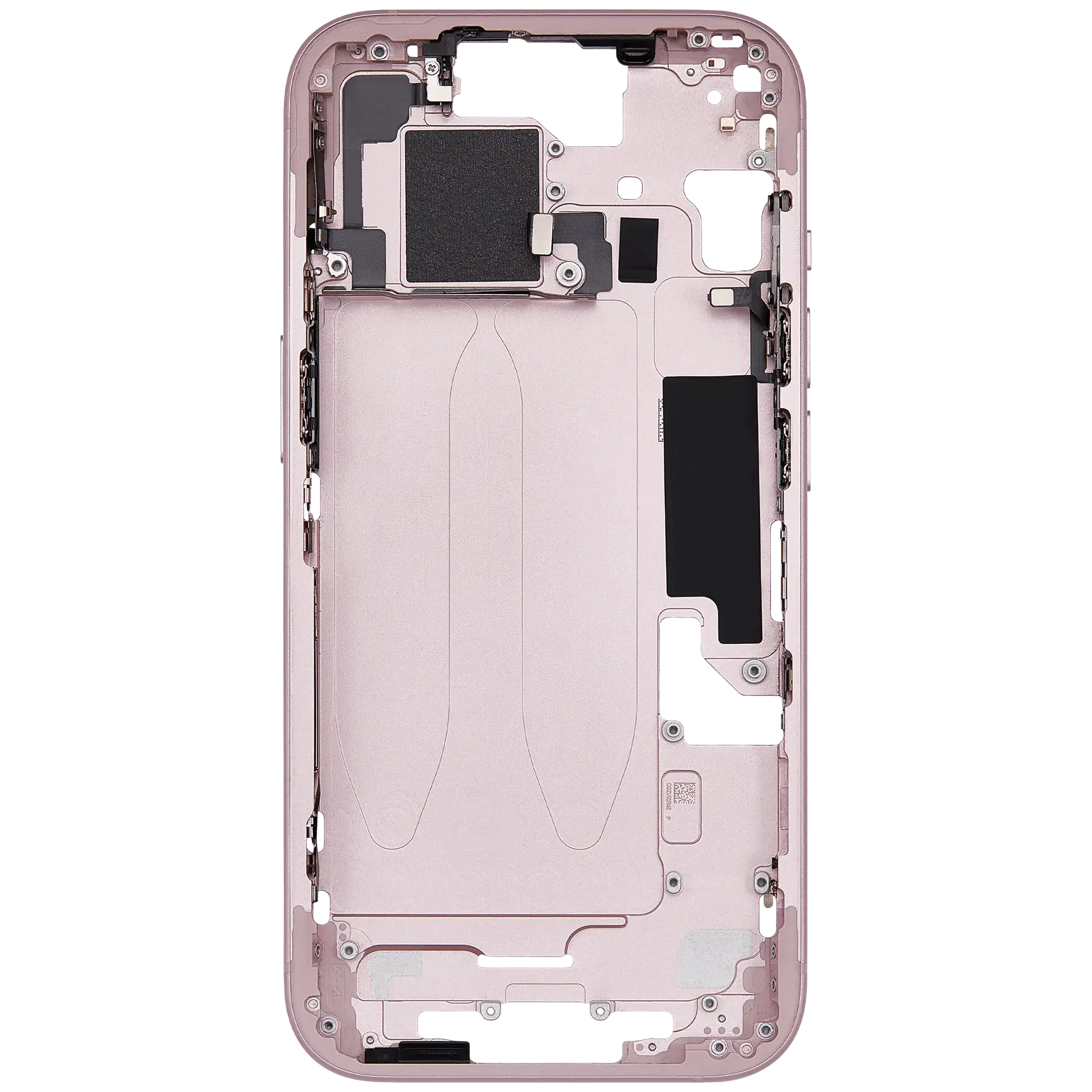 Mittelrahmen mit Kleinteilen für iPhone 15 (EU / globale Version) (ausgebautes Originalteil: Grade B) (Pink (Rosa)) – Bild 4