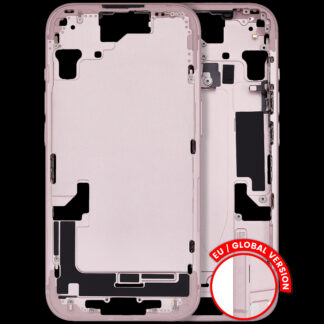 Mittelrahmen mit Kleinteilen für iPhone 15 (EU / globale Version) (ausgebautes Originalteil: Grade B) (Pink (Rosa))