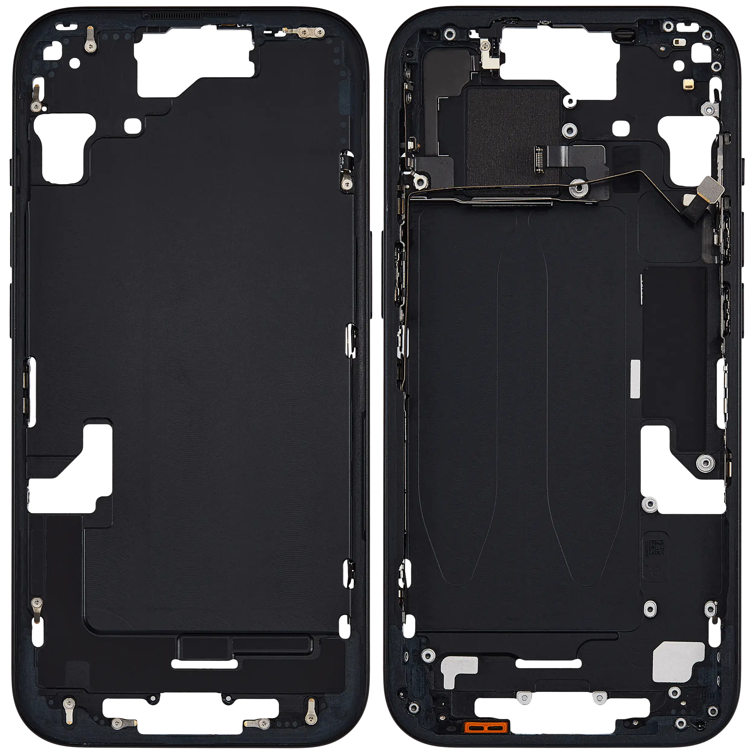Mittelrahmen mit Kleinteilen für iPhone 15 (US-Version) (ausgebautes Originalteil: Grade C) (Black (Schwarz)) – Bild 2