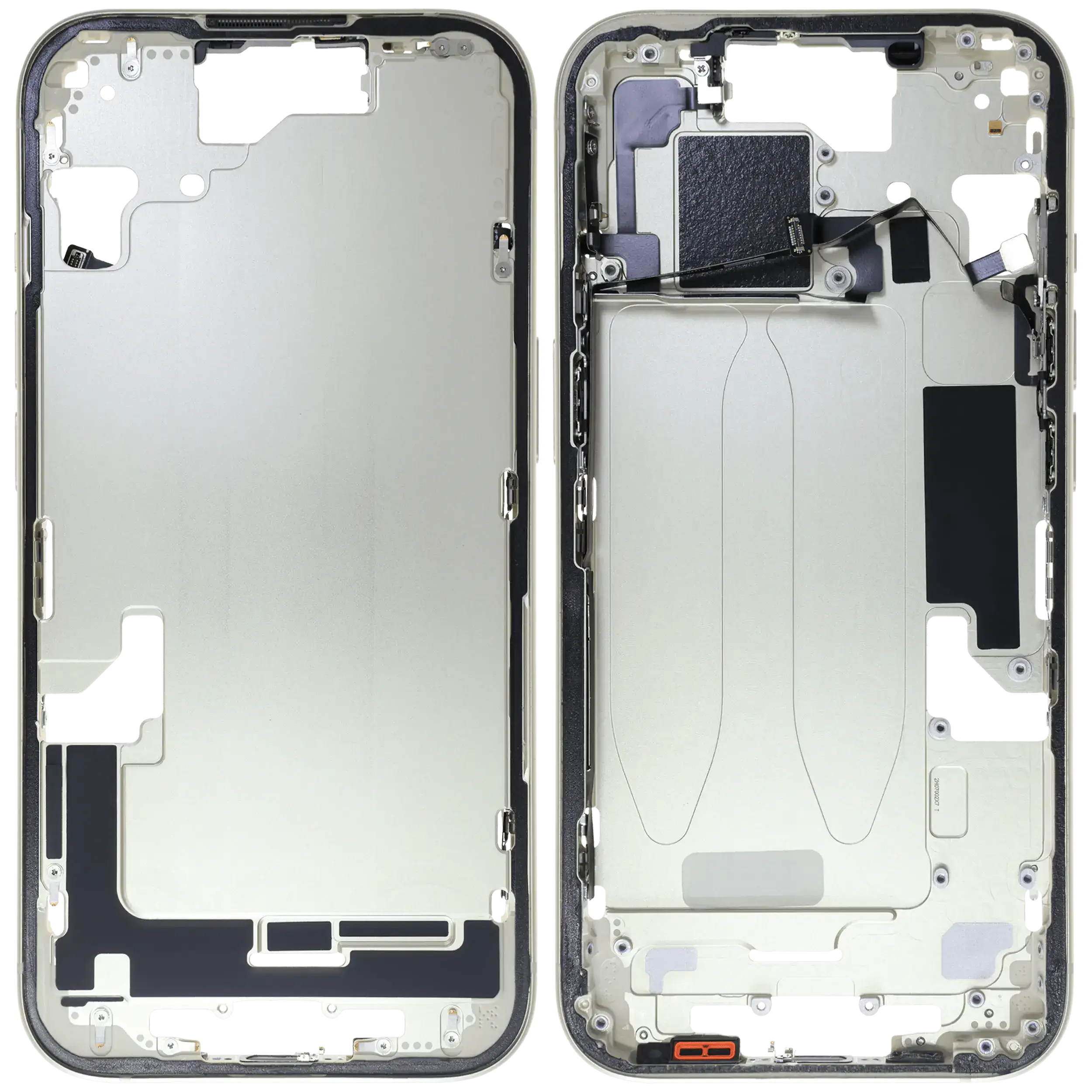 Mittelrahmen mit Kleinteilen für iPhone 15 (US-Version) (ausgebautes Originalteil: Grade C) (Yellow) – Bild 2