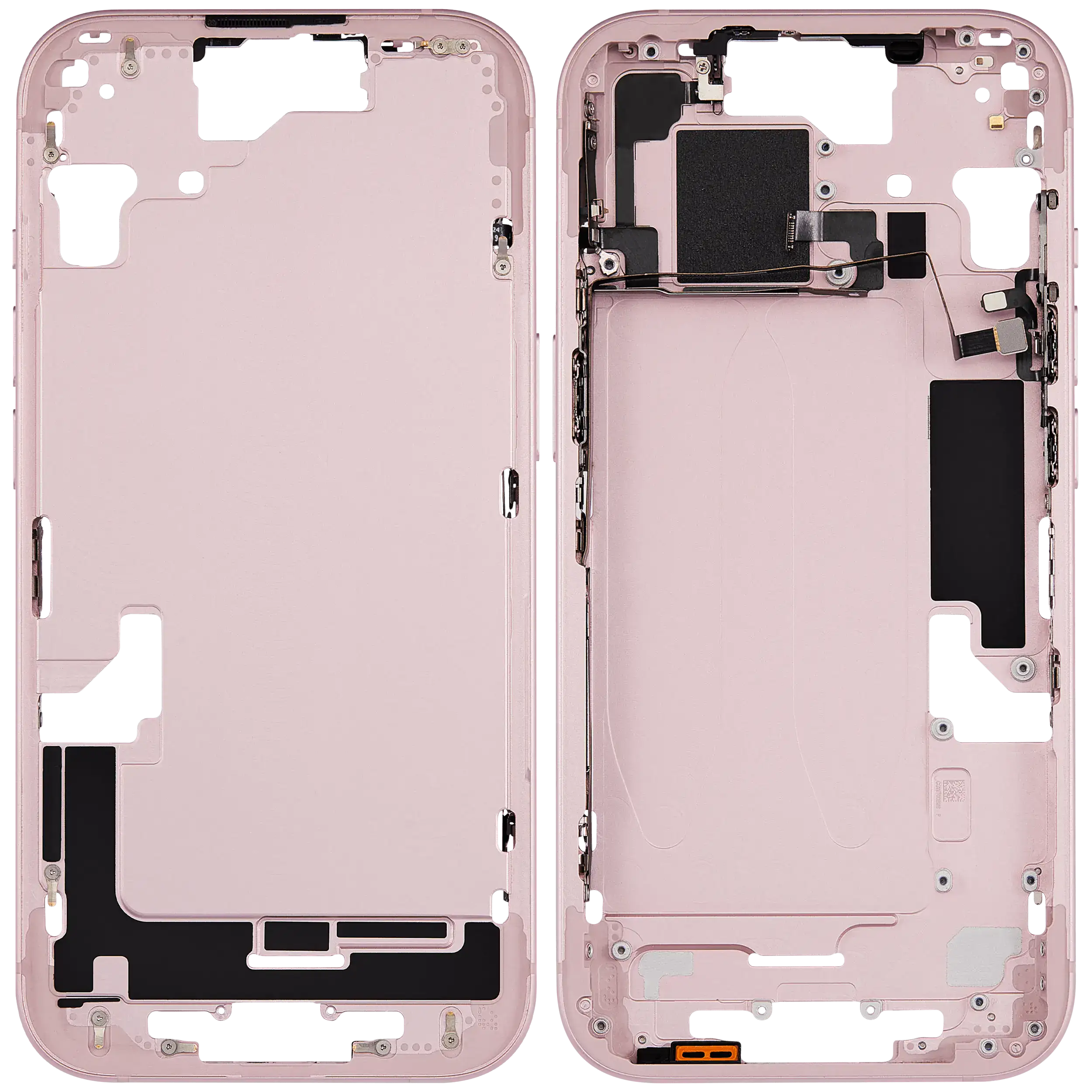 Mittelrahmen mit Kleinteilen für iPhone 15 (US-Version) (ausgebautes Originalteil: Grade C) (Pink (Rosa)) – Bild 2