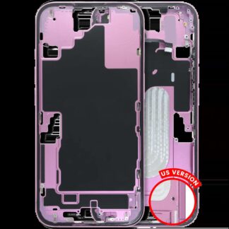 Mittelrahmen mit Kleinteilen für iPhone 16 (US-Version) (ausgebautes Originalteil: Grade B) (Pink (Rosa))