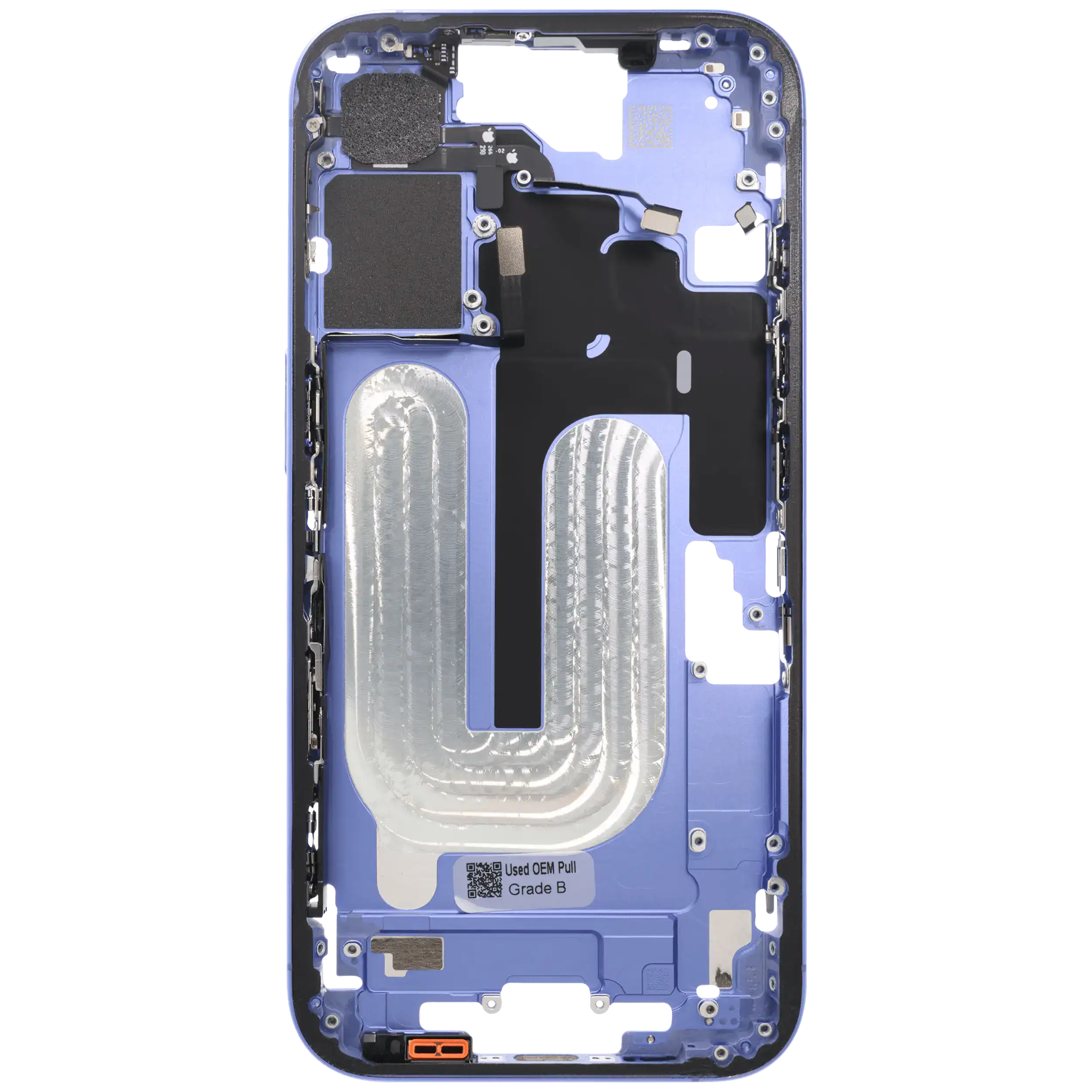Mittelrahmen mit Kleinteilen für iPhone 16 (US-Version) (ausgebautes Originalteil: Grade B) (Ultramarine) – Bild 4