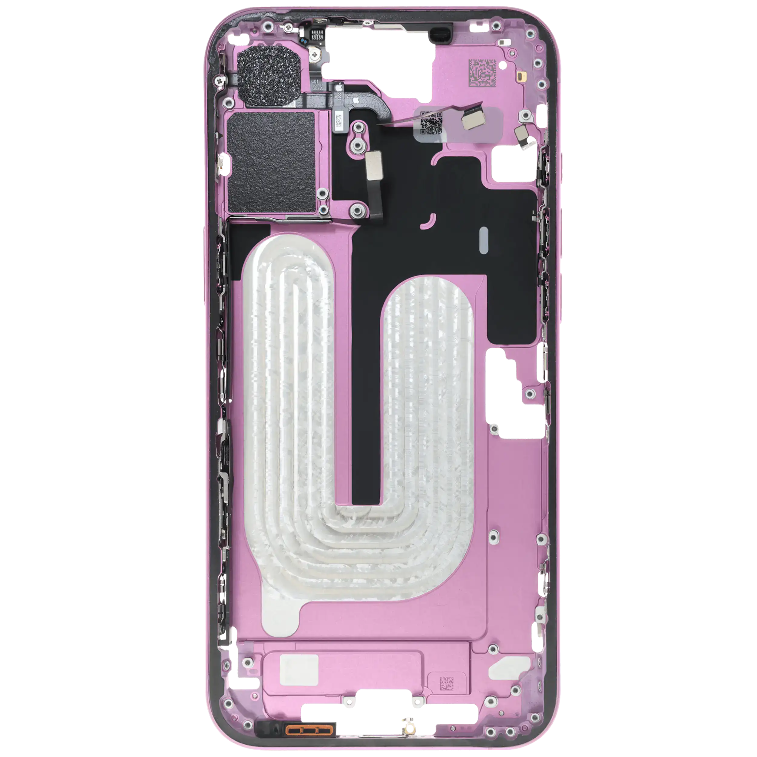 Mittelrahmen mit Kleinteilen für iPhone 16 Plus (US-Version) (ausgebautes Originalteil: Grade B) (Pink (Rosa)) – Bild 4