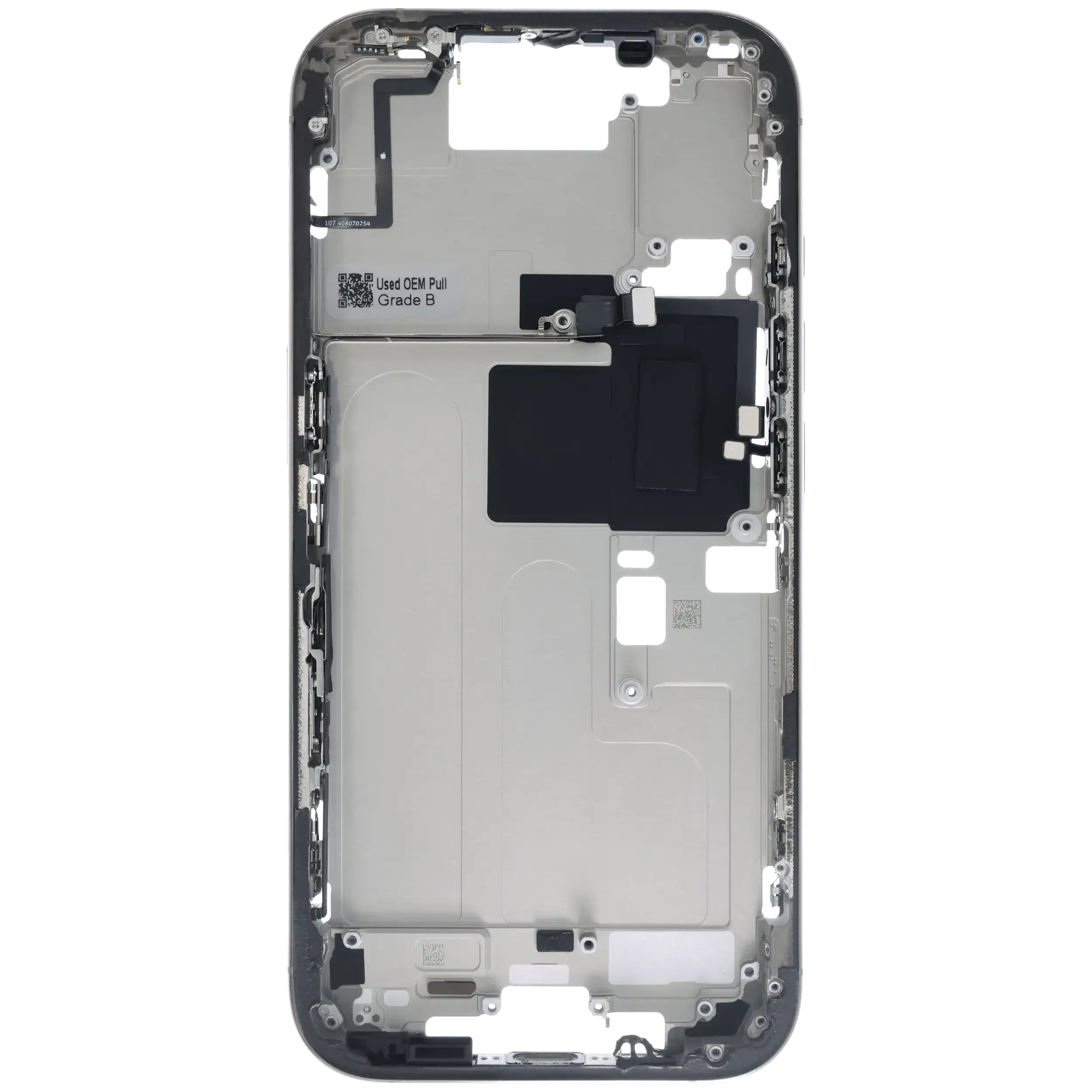 Mittelrahmen mit Kleinteilen für iPhone 16 Pro (US-Version) (ausgebautes Originalteil: Grade B) (Natural Titanium) – Bild 4