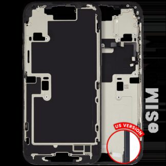 Mittelrahmen mit Kleinteilen für iPhone 16 Pro Max (US-Version) (ausgebautes Originalteil: Grade B) (Black Titanium)