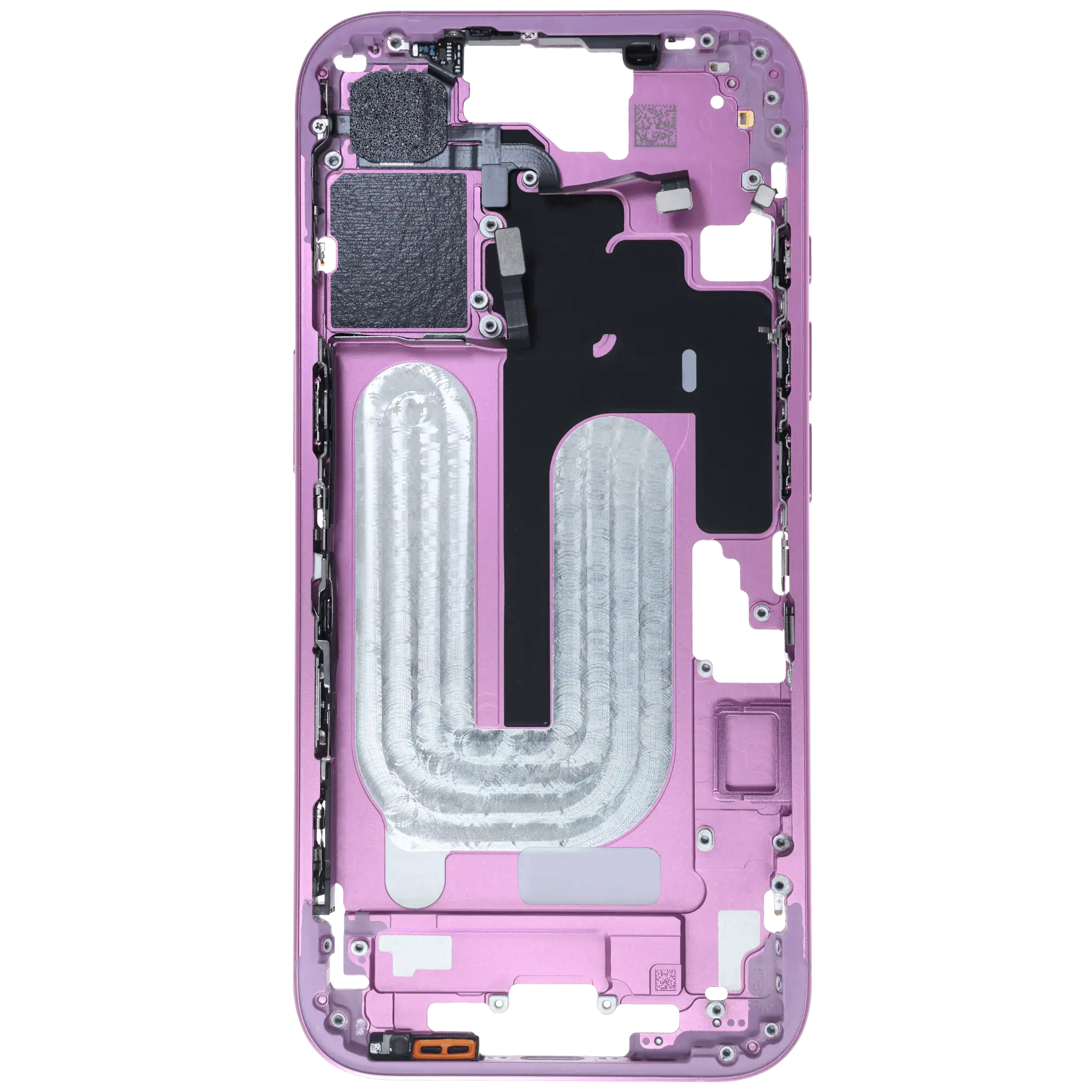 Mittelrahmen mit Kleinteilen für iPhone 16 (EU / globale Version) (ausgebautes Originalteil: Grade B) (Pink (Rosa)) – Bild 4