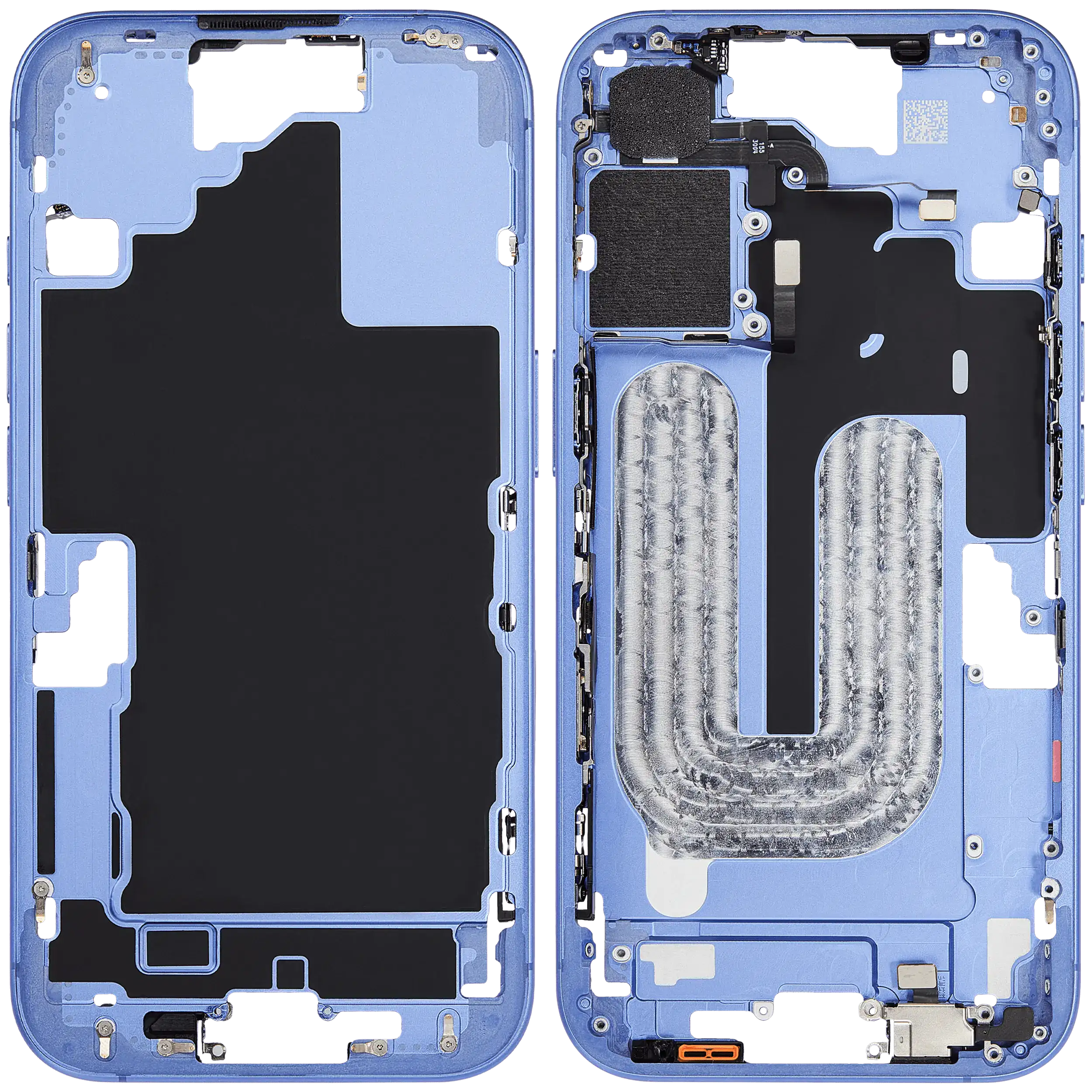 Mittelrahmen mit Kleinteilen für iPhone 16 (EU / globale Version) (ausgebautes Originalteil: Grade B) (Ultramarine) – Bild 2