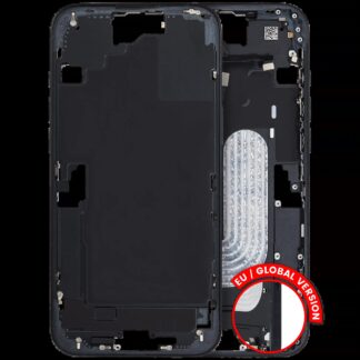 Mittelrahmen mit Kleinteilen für iPhone 16 Plus (EU / globale Version) (ausgebautes Originalteil: Grade B) (Black (Schwarz))