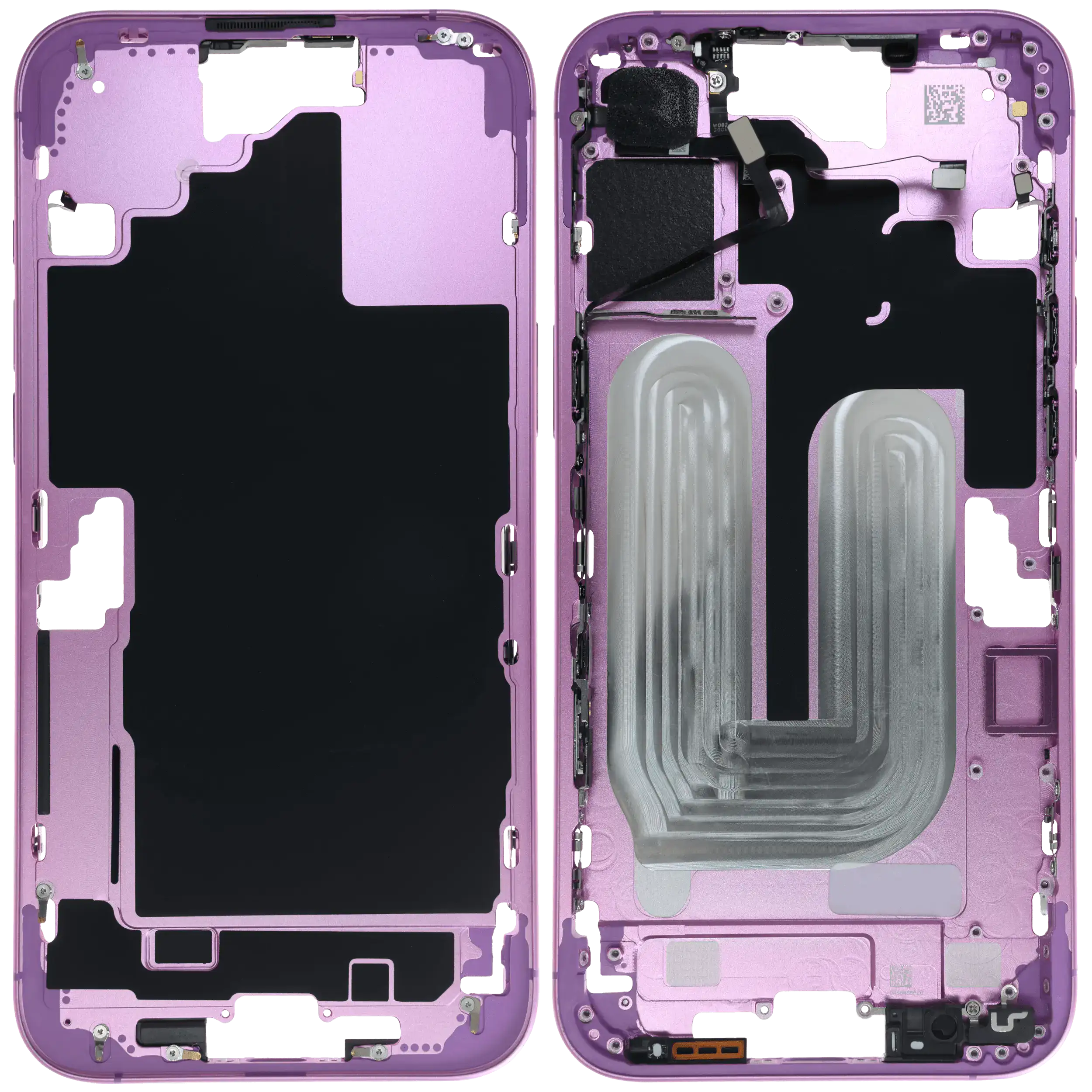 Mittelrahmen mit Kleinteilen für iPhone 16 Plus (EU / globale Version) (ausgebautes Originalteil: Grade B) (Pink (Rosa)) – Bild 2