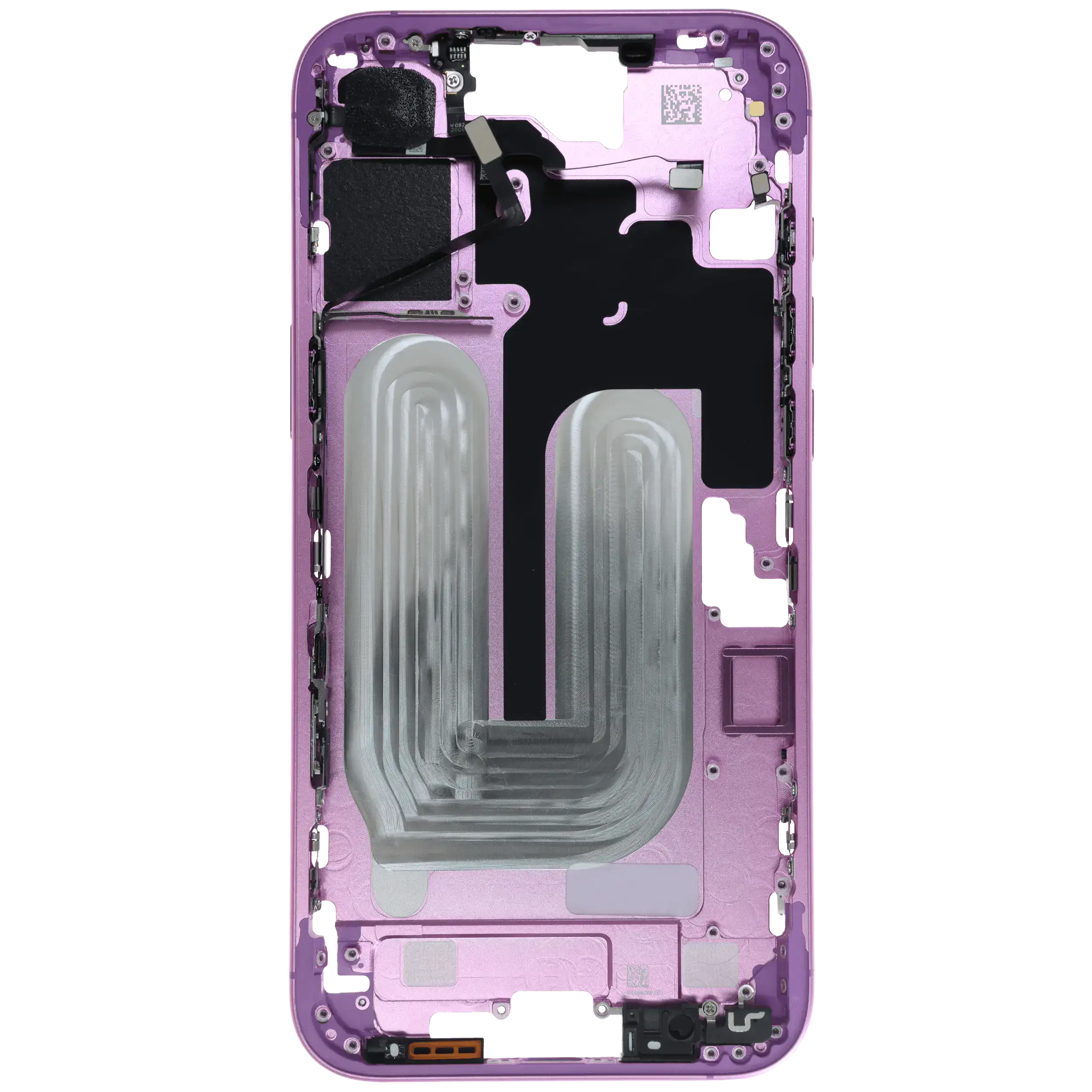 Mittelrahmen mit Kleinteilen für iPhone 16 Plus (EU / globale Version) (ausgebautes Originalteil: Grade B) (Pink (Rosa)) – Bild 4