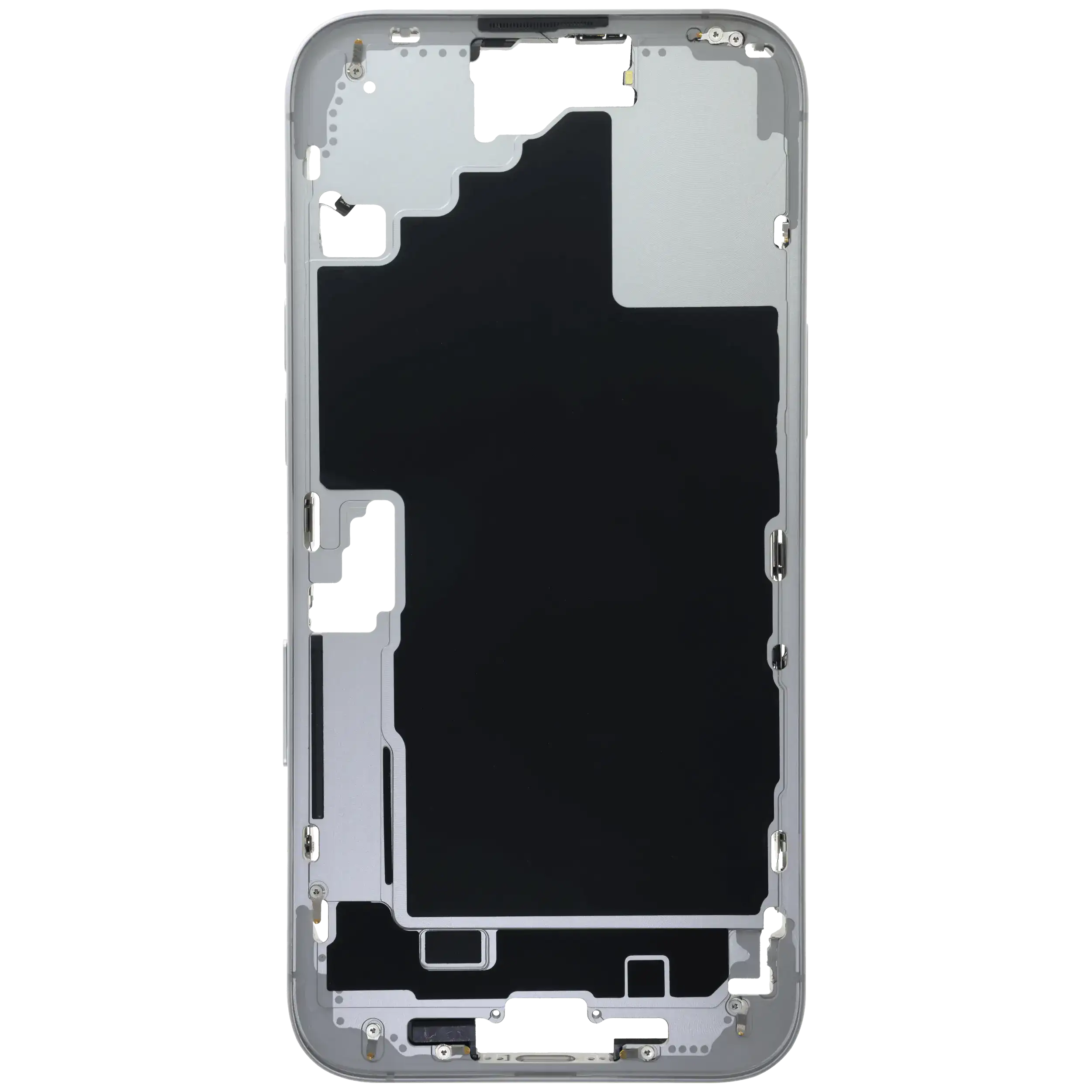 Mittelrahmen mit Kleinteilen für iPhone 16 Plus (EU / globale Version) (ausgebautes Originalteil: Grade B) (White (Weiß)) – Bild 3