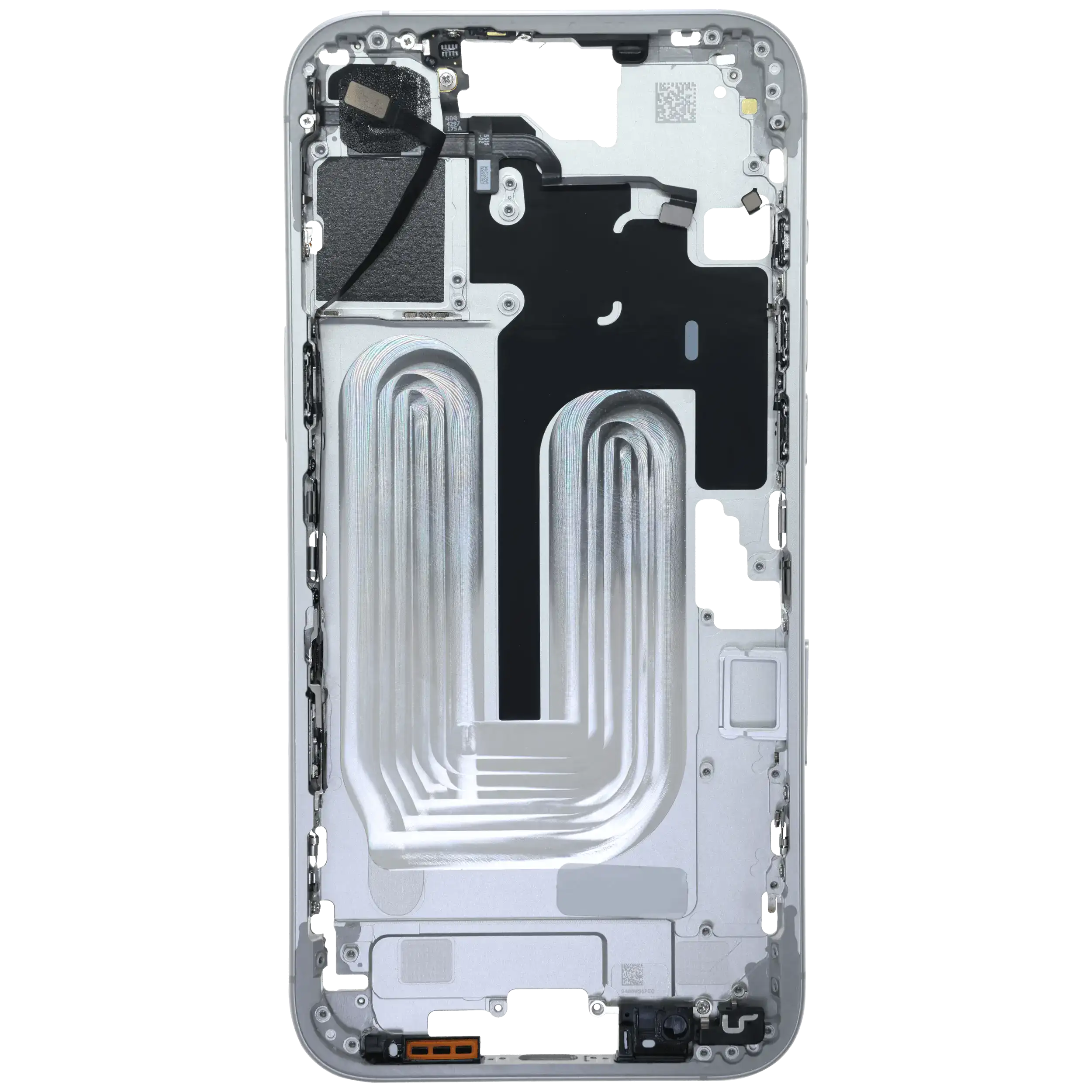 Mittelrahmen mit Kleinteilen für iPhone 16 Plus (EU / globale Version) (ausgebautes Originalteil: Grade B) (White (Weiß)) – Bild 4