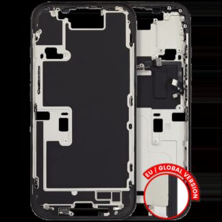 Mittelrahmen mit Kleinteilen für iPhone 16 Pro (EU / globale Version) (ausgebautes Originalteil: Grade B) (Black Titanium)