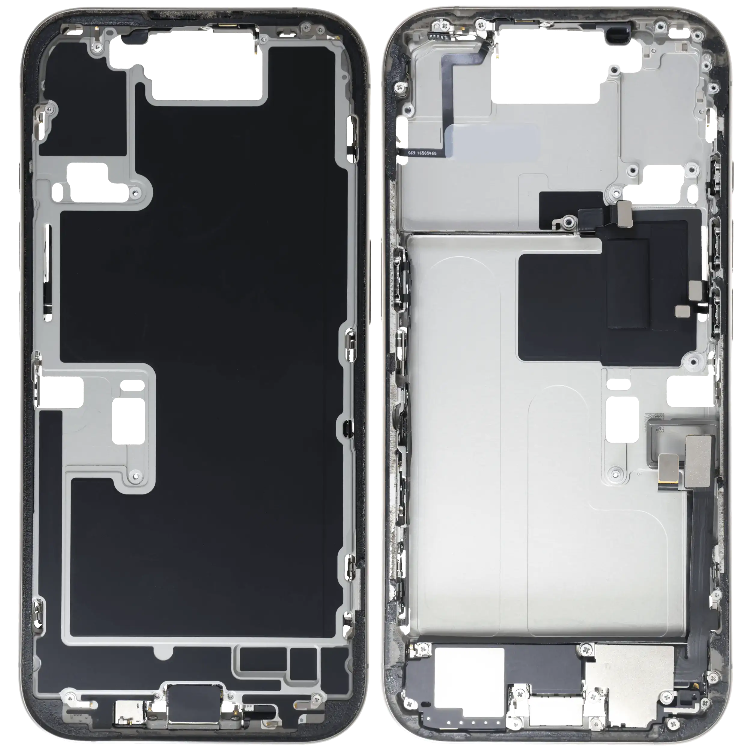 Mittelrahmen mit Kleinteilen für iPhone 16 Pro (EU / globale Version) (ausgebautes Originalteil: Grade B) (Natural Titanium) – Bild 2