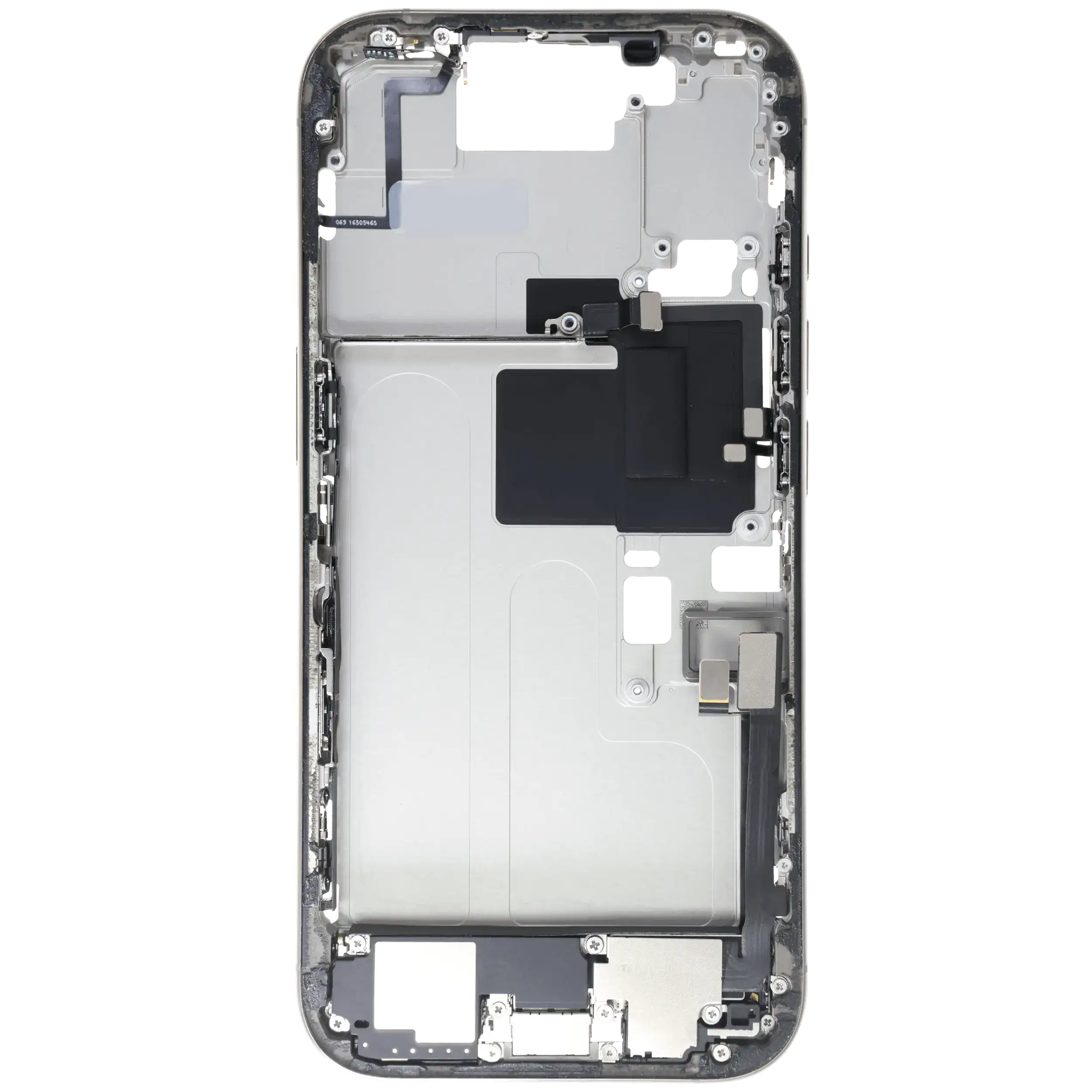 Mittelrahmen mit Kleinteilen für iPhone 16 Pro (EU / globale Version) (ausgebautes Originalteil: Grade B) (Natural Titanium) – Bild 4