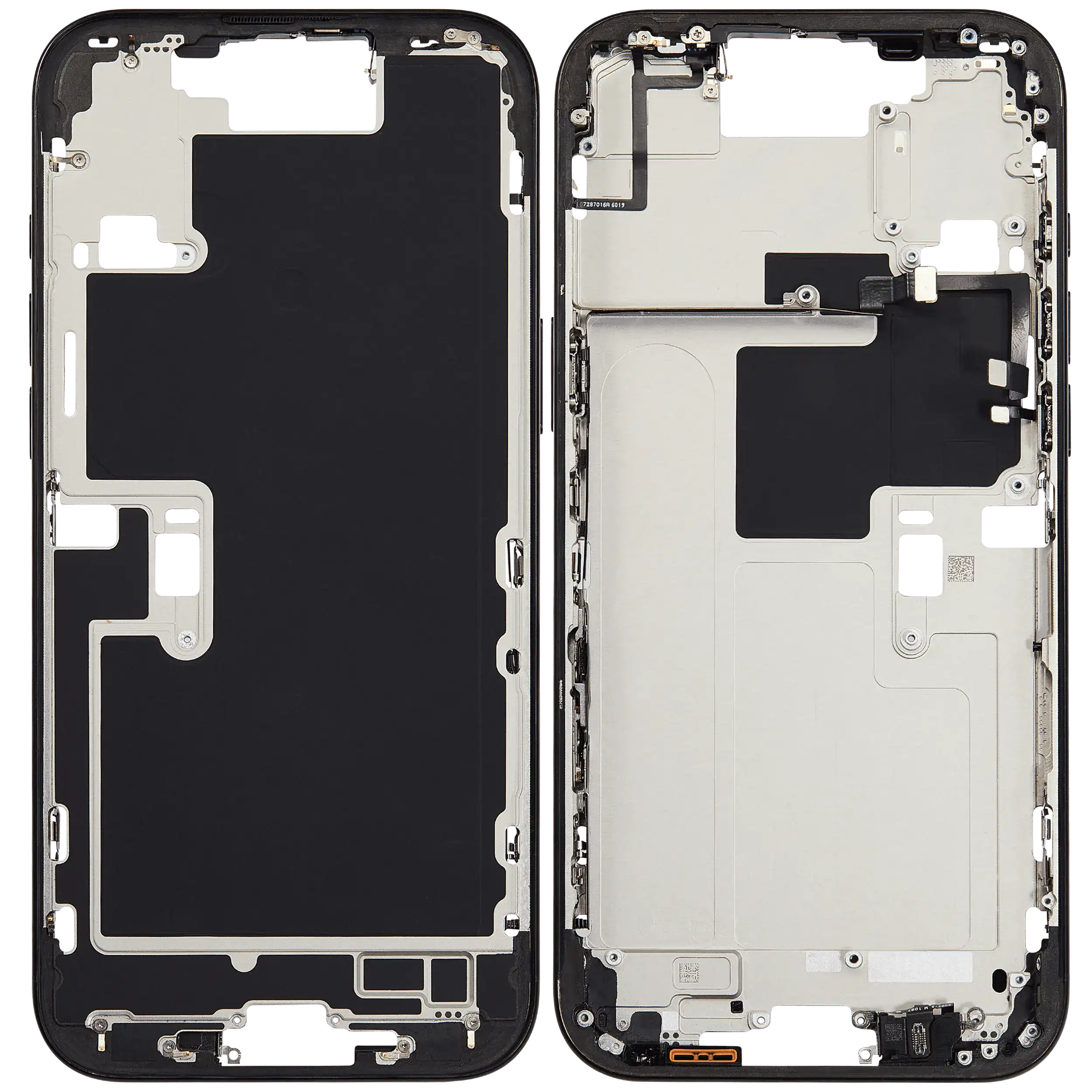 Mittelrahmen mit Kleinteilen für iPhone 16 Pro Max (EU / globale Version) (ausgebautes Originalteil: Grade B) (Black Titanium) – Bild 2