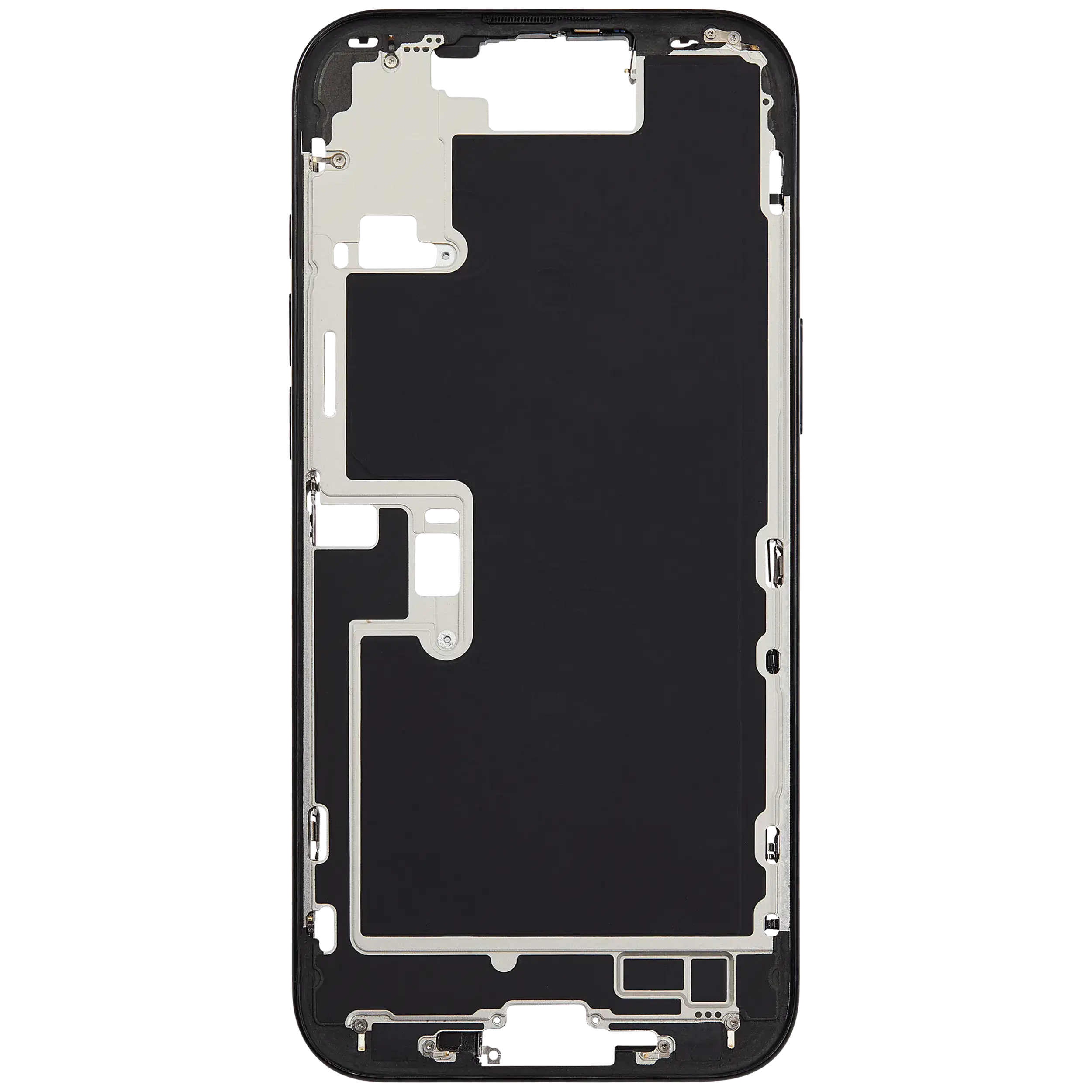 Mittelrahmen mit Kleinteilen für iPhone 16 Pro Max (EU / globale Version) (ausgebautes Originalteil: Grade B) (Black Titanium) – Bild 3