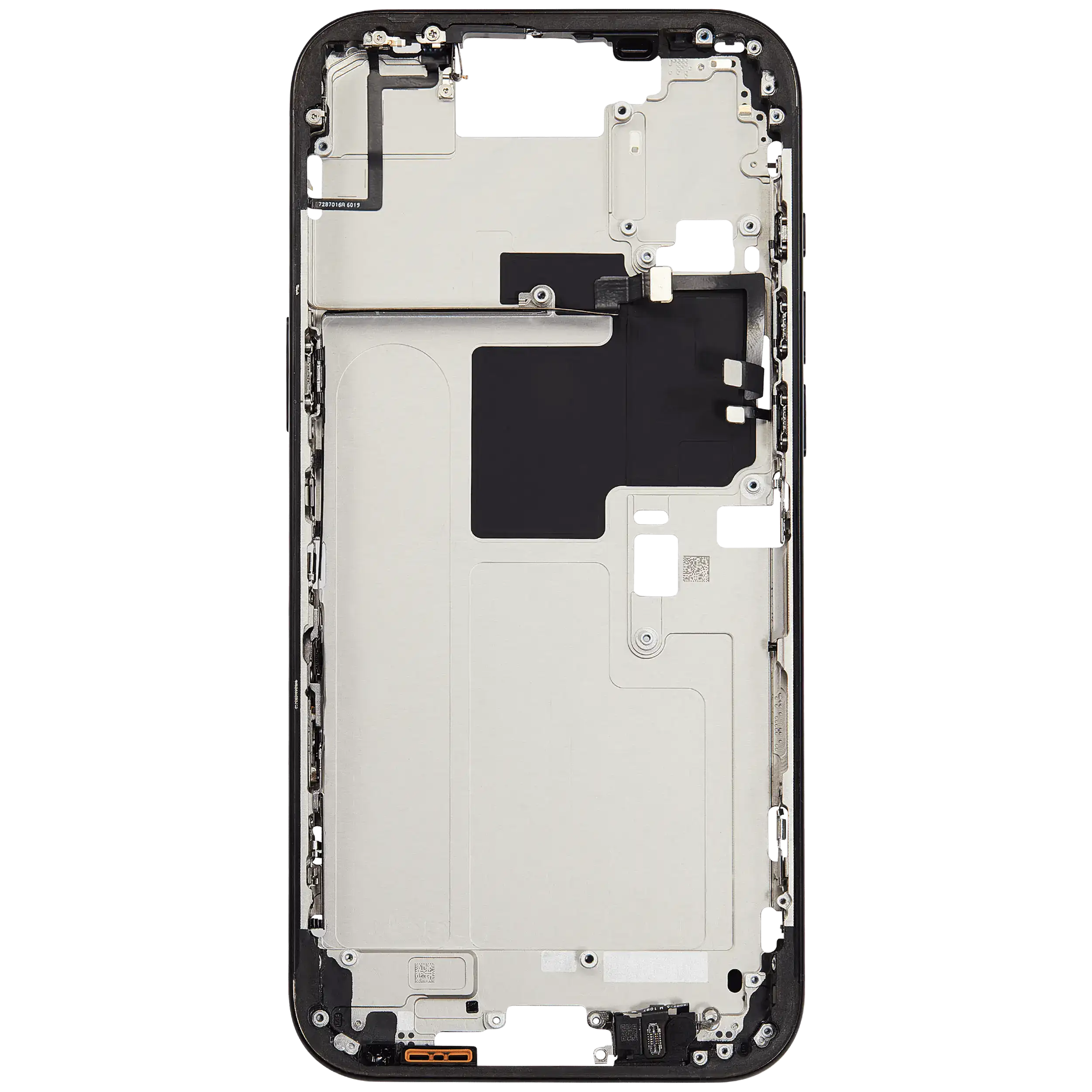 Mittelrahmen mit Kleinteilen für iPhone 16 Pro Max (EU / globale Version) (ausgebautes Originalteil: Grade B) (Black Titanium) – Bild 4