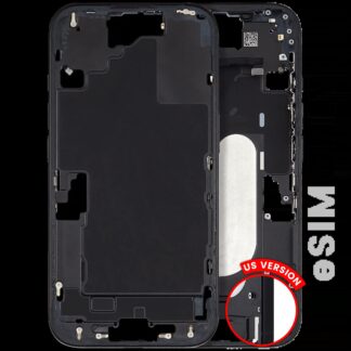 Mittelrahmen mit Kleinteilen für iPhone 16 (US-Version) (ausgebautes Originalteil: Grade C) (Black (Schwarz))