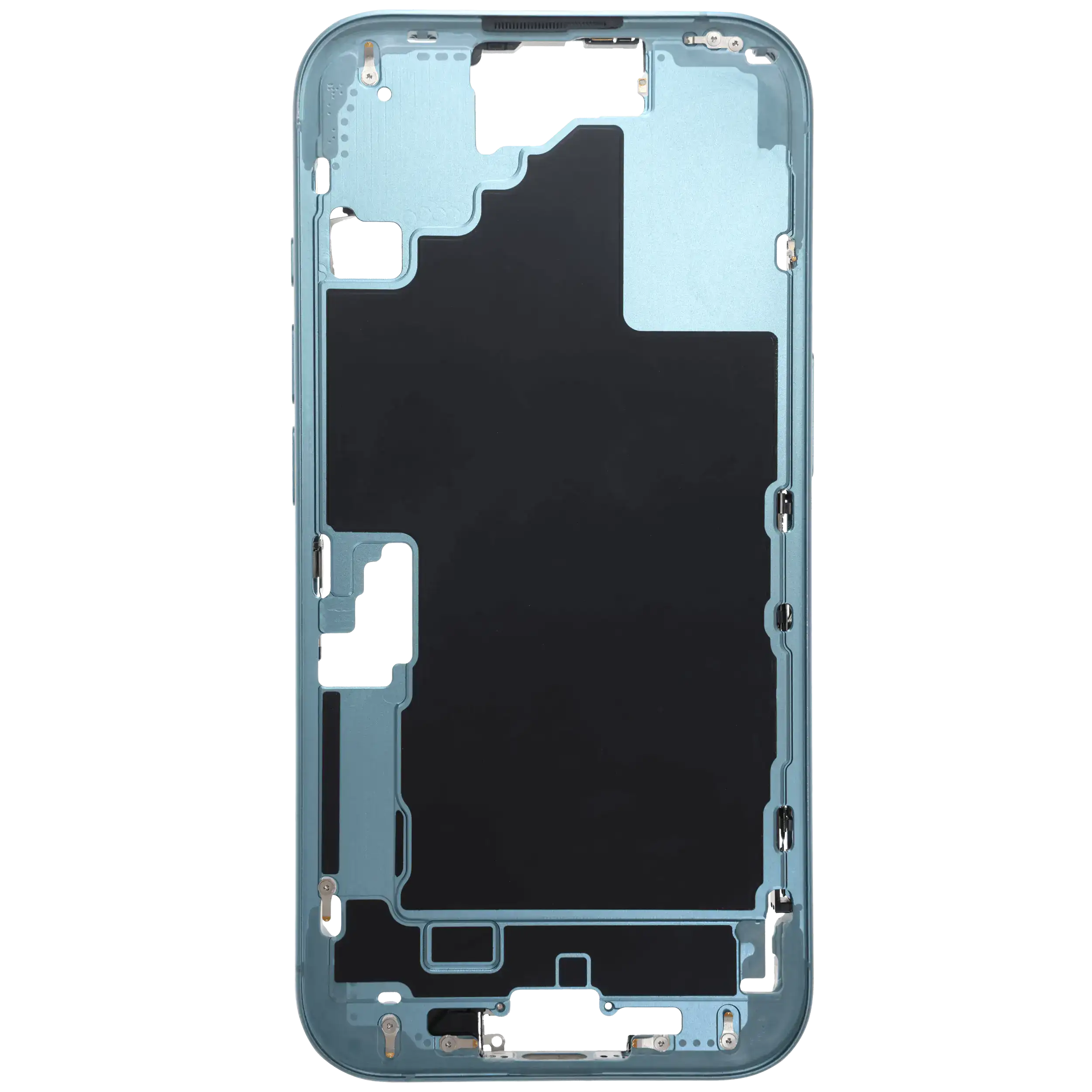 Mittelrahmen mit Kleinteilen für iPhone 16 (US-Version) (ausgebautes Originalteil: Grade C) (Teal) – Bild 3