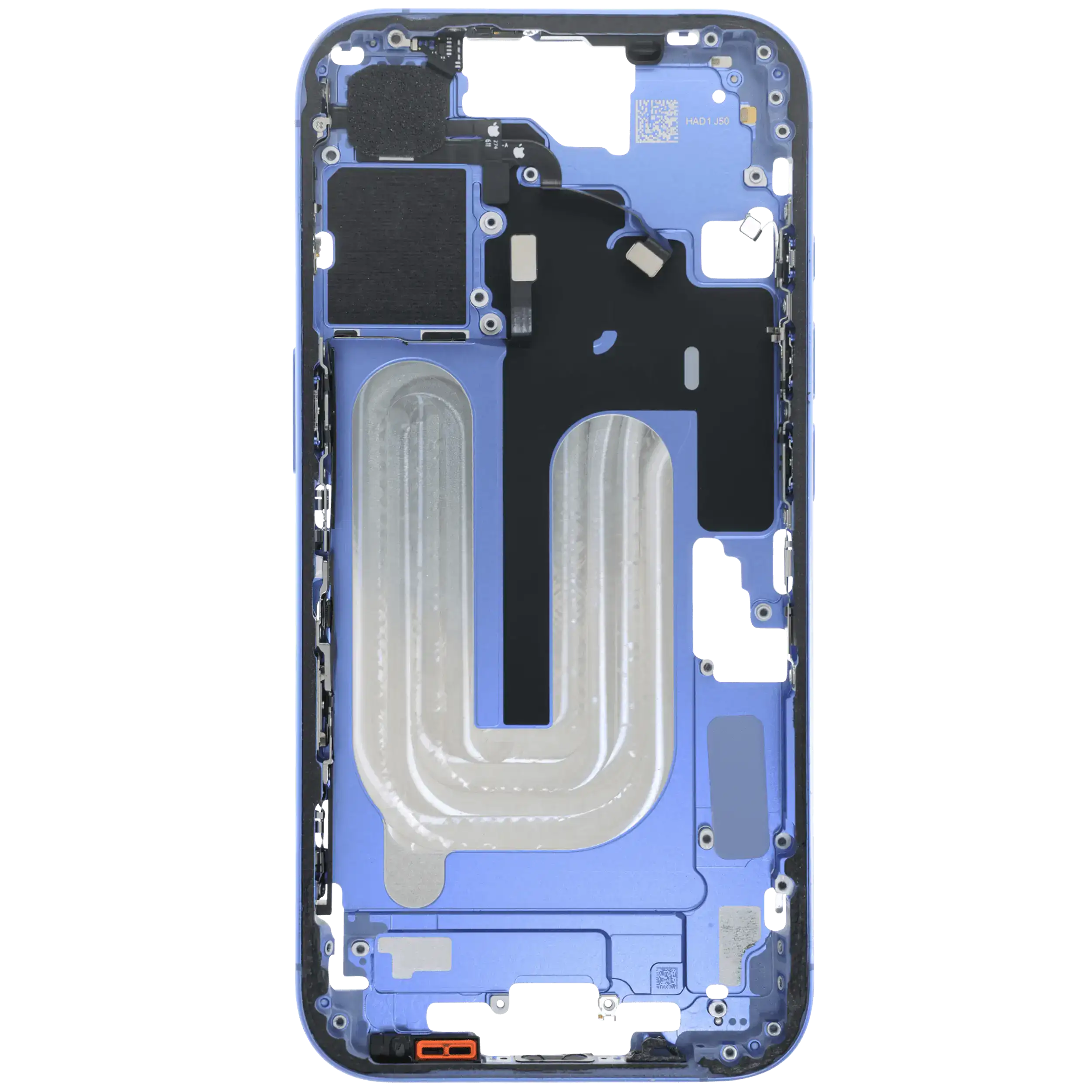 Mittelrahmen mit Kleinteilen für iPhone 16 (US-Version) (ausgebautes Originalteil: Grade C) (Ultramarine) – Bild 4