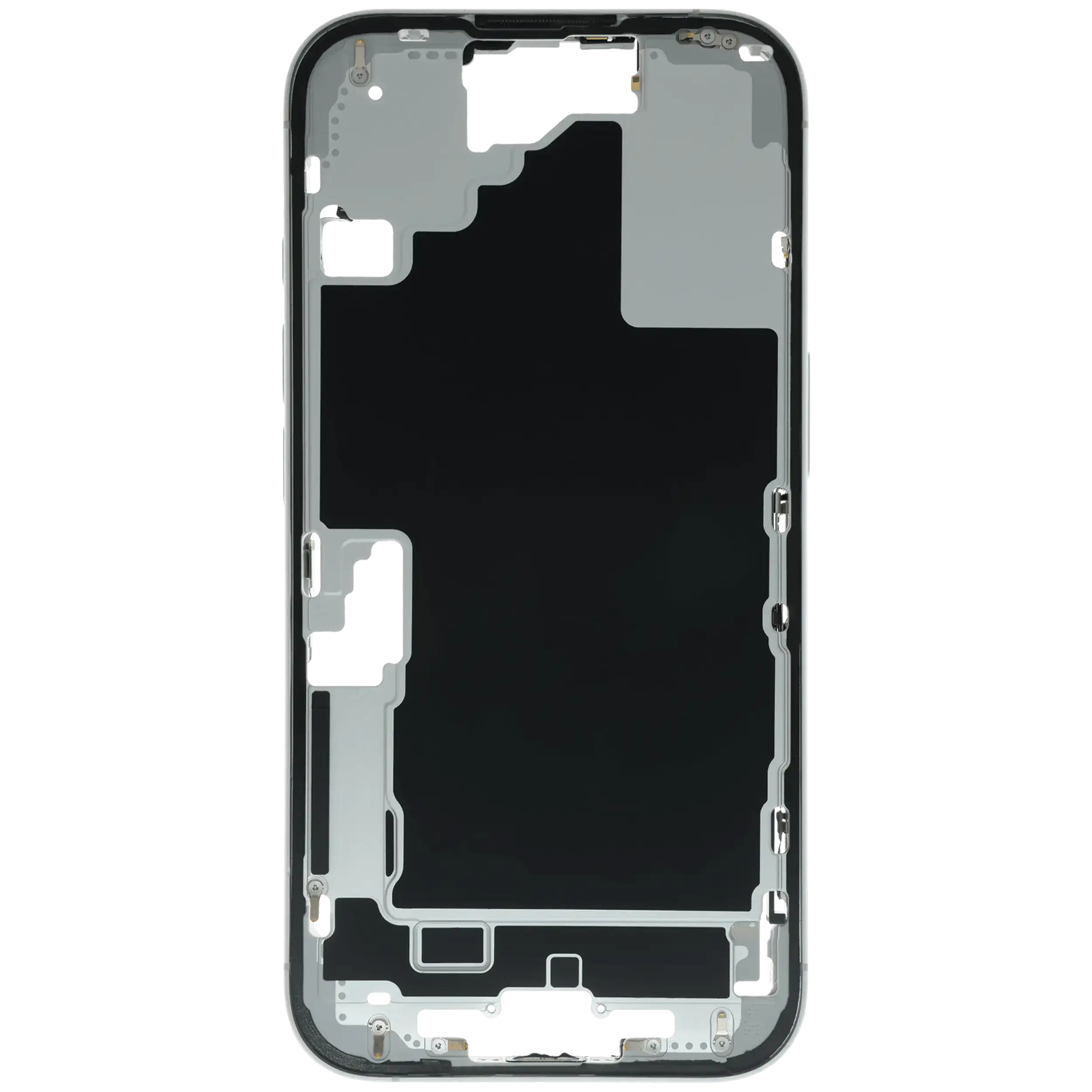 Mittelrahmen mit Kleinteilen für iPhone 16 (US-Version) (ausgebautes Originalteil: Grade C) (White (Weiß)) – Bild 3