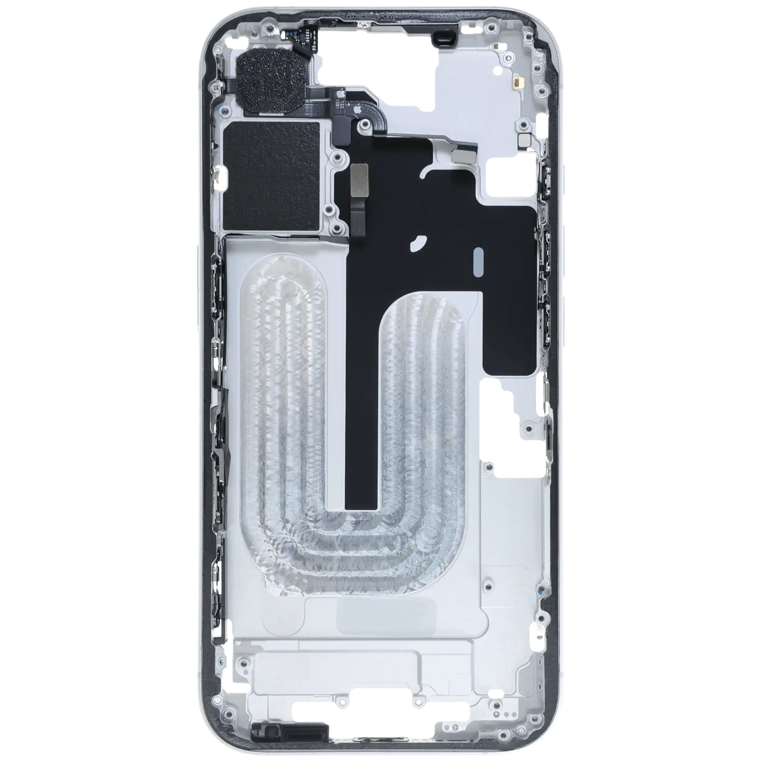 Mittelrahmen mit Kleinteilen für iPhone 16 (US-Version) (ausgebautes Originalteil: Grade C) (White (Weiß)) – Bild 4