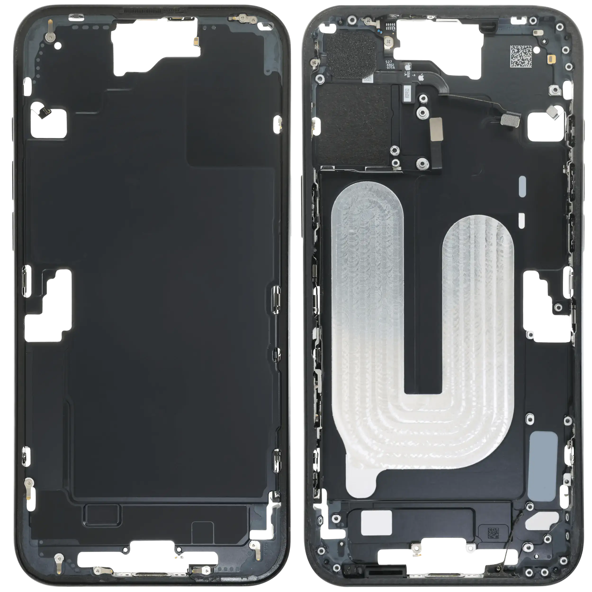 Mittelrahmen mit Kleinteilen für iPhone 16 Plus (US-Version) (ausgebautes Originalteil: Grade C) (Black (Schwarz)) – Bild 2