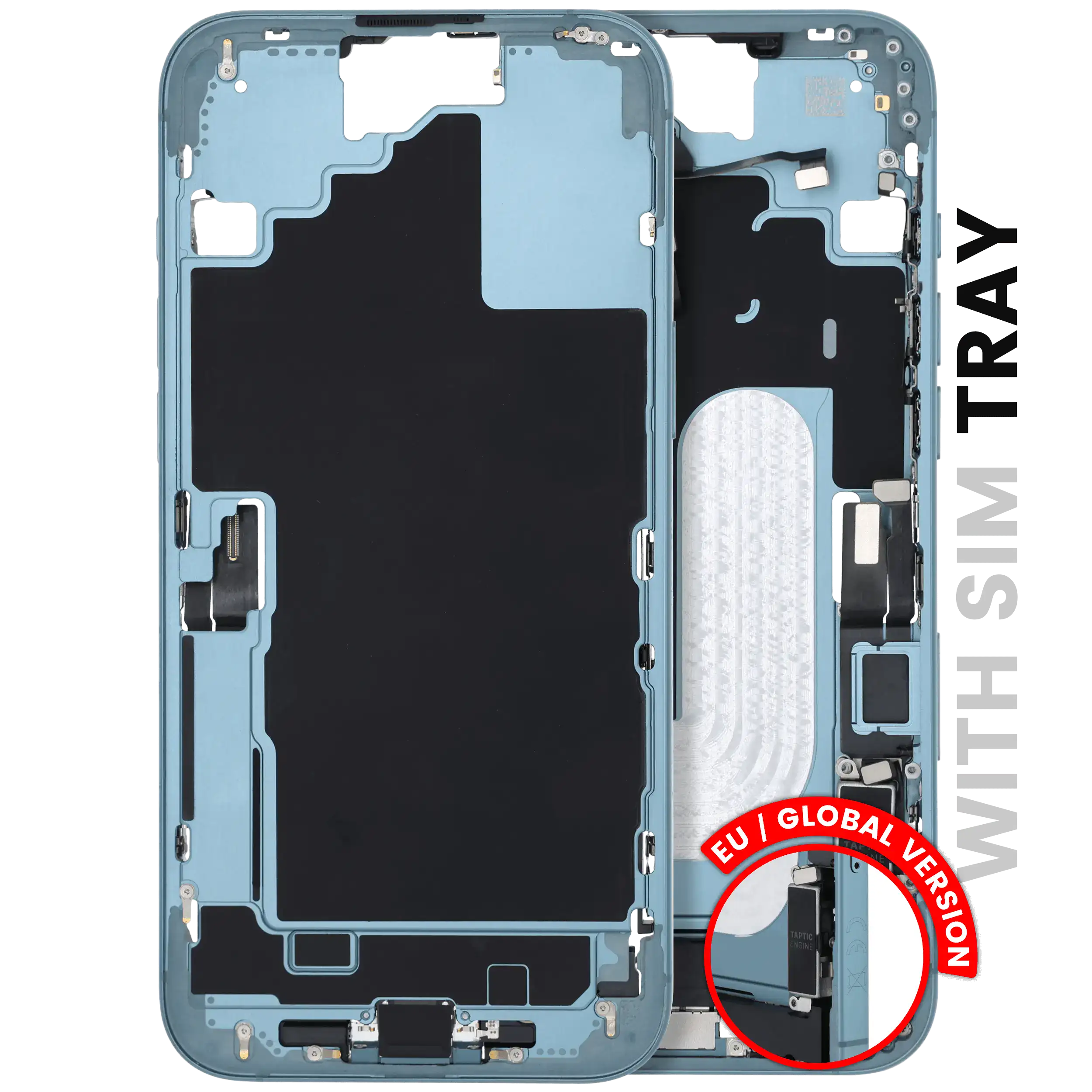 Mittelrahmen mit Kleinteilen für iPhone 16 Plus (US-Version) (ausgebautes Originalteil: Grade C) (White (Weiß)) – Bild 2