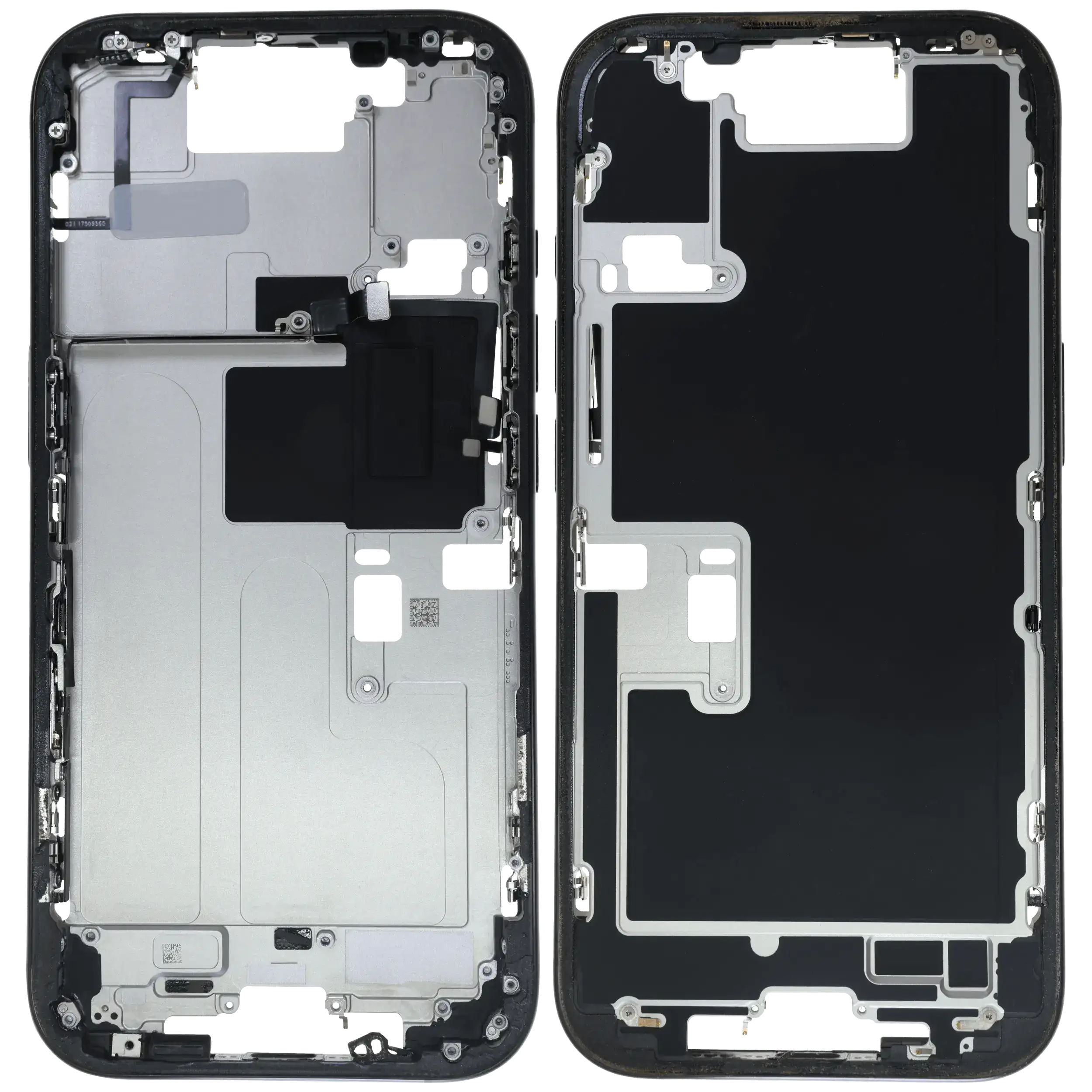 Mittelrahmen mit Kleinteilen für iPhone 16 Pro (US-Version) (ausgebautes Originalteil: Grade C) (Black Titanium) – Bild 2