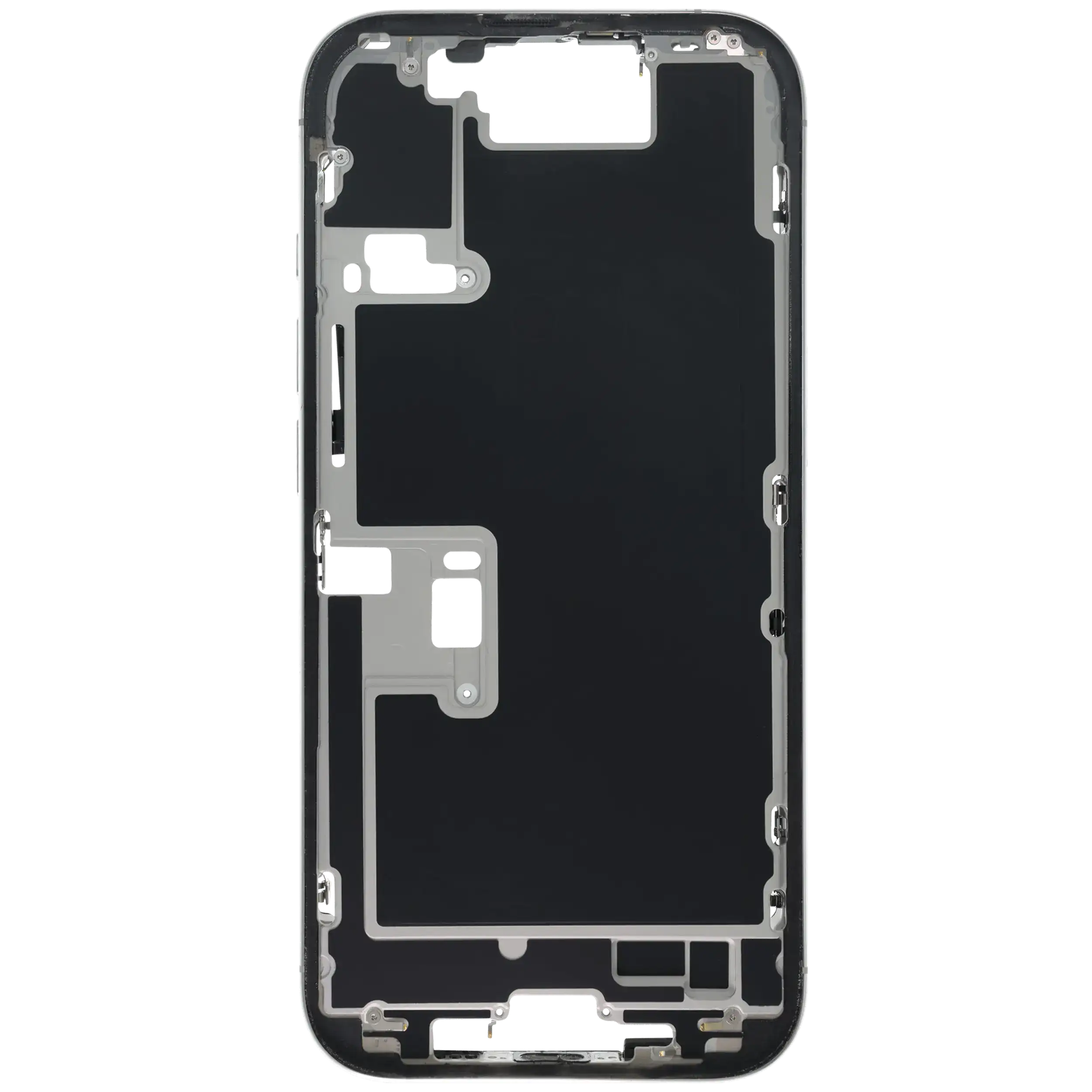 Mittelrahmen mit Kleinteilen für iPhone 16 Pro (US-Version) (ausgebautes Originalteil: Grade C) (White Titanium) – Bild 3