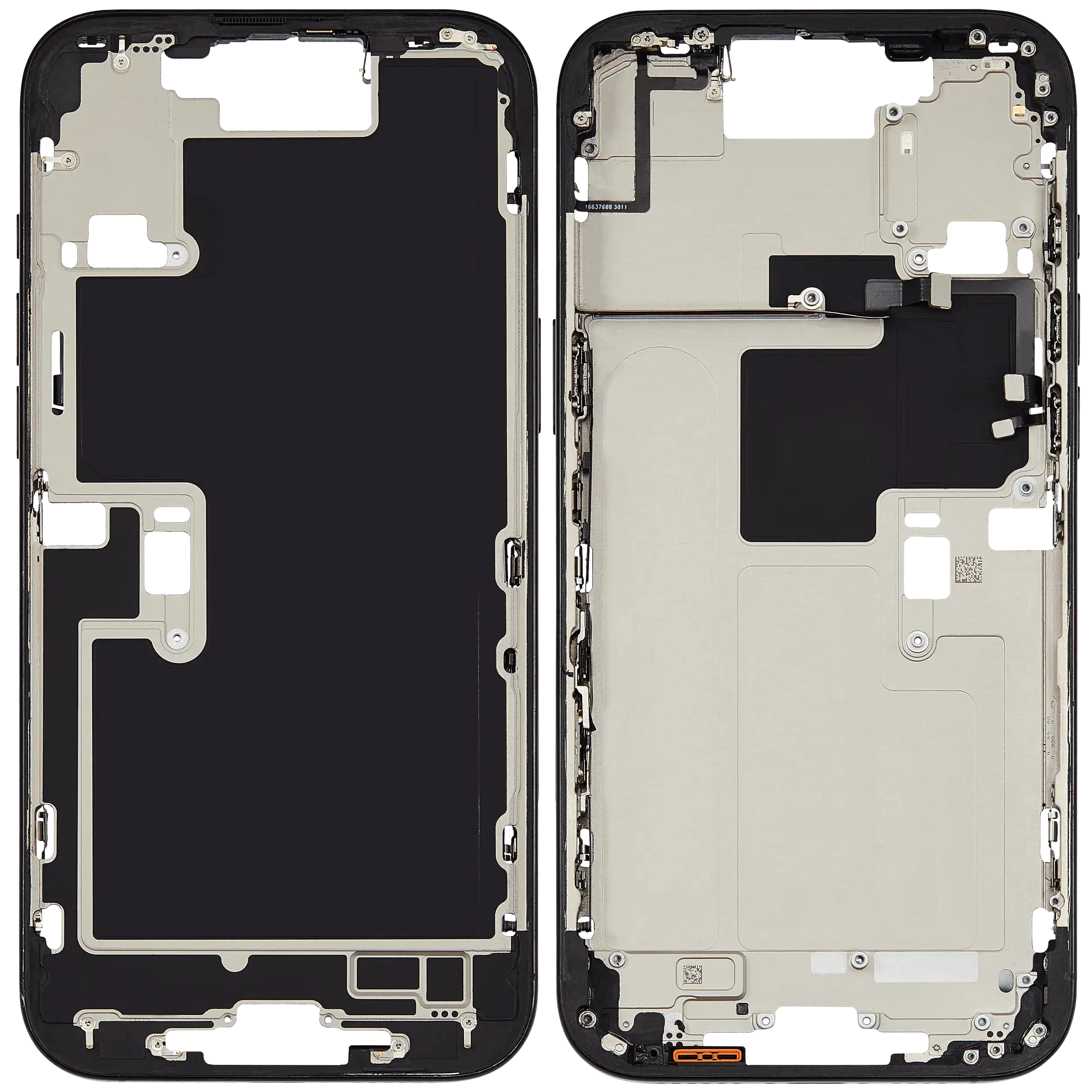 Mittelrahmen mit Kleinteilen für iPhone 16 Pro Max (US-Version) (ausgebautes Originalteil: Grade C) (Black Titanium) – Bild 2