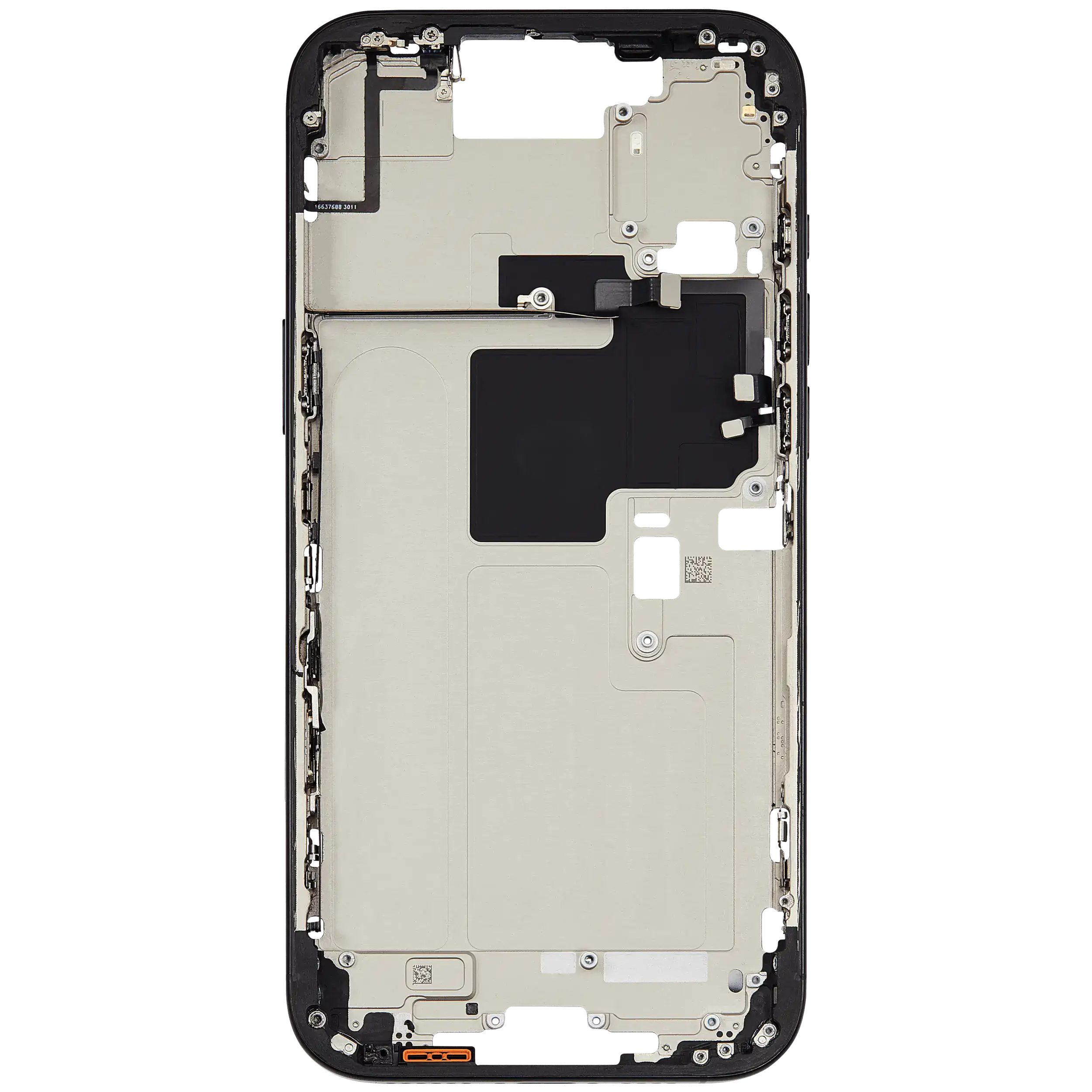 Mittelrahmen mit Kleinteilen für iPhone 16 Pro Max (US-Version) (ausgebautes Originalteil: Grade C) (Black Titanium) – Bild 4