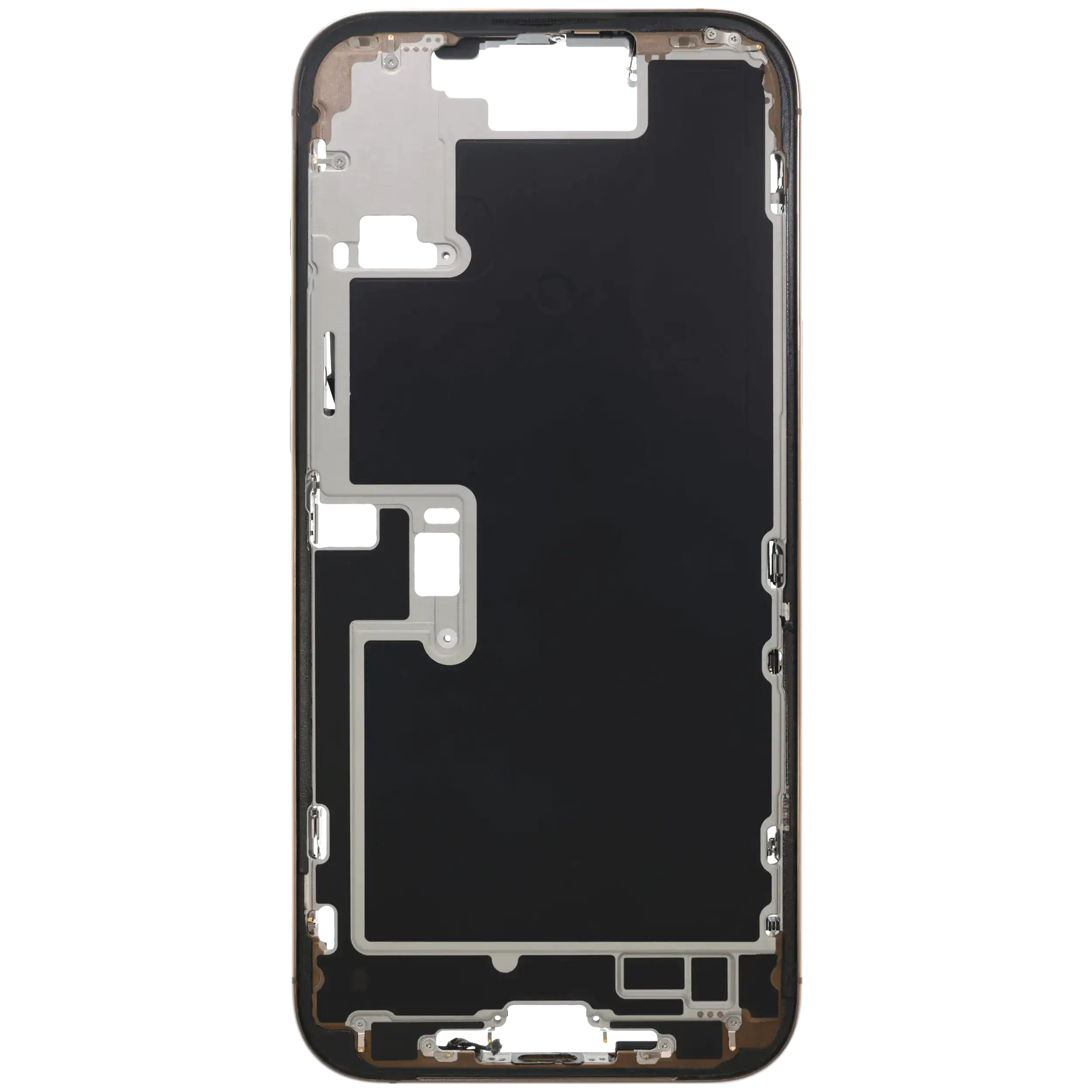 Mittelrahmen mit Kleinteilen für iPhone 16 Pro Max (US-Version) (ausgebautes Originalteil: Grade C) (Desert Titanium) – Bild 3