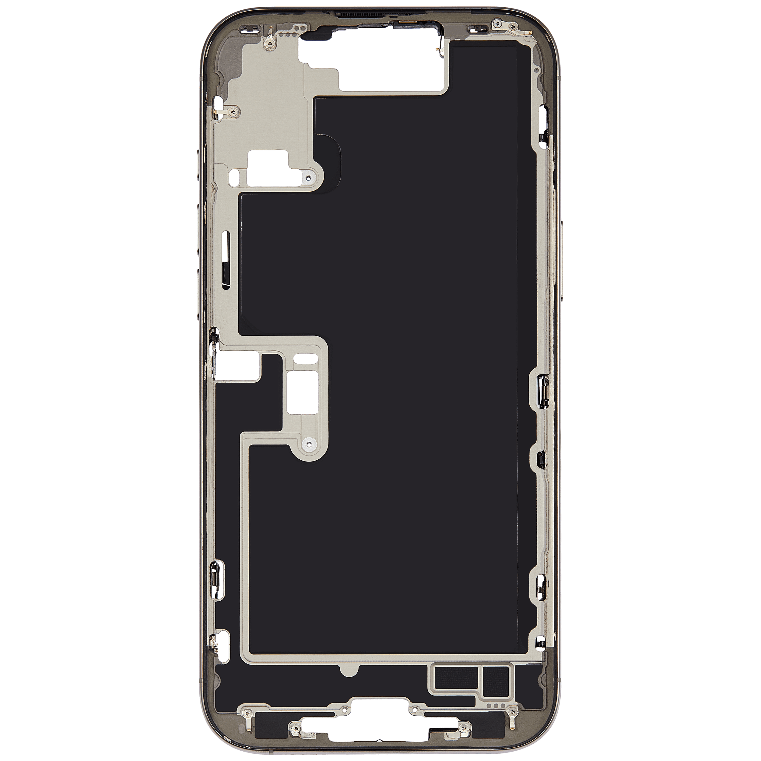 Mittelrahmen mit Kleinteilen für iPhone 16 Pro Max (US-Version) (ausgebautes Originalteil: Grade C) (Natural Titanium) – Bild 3