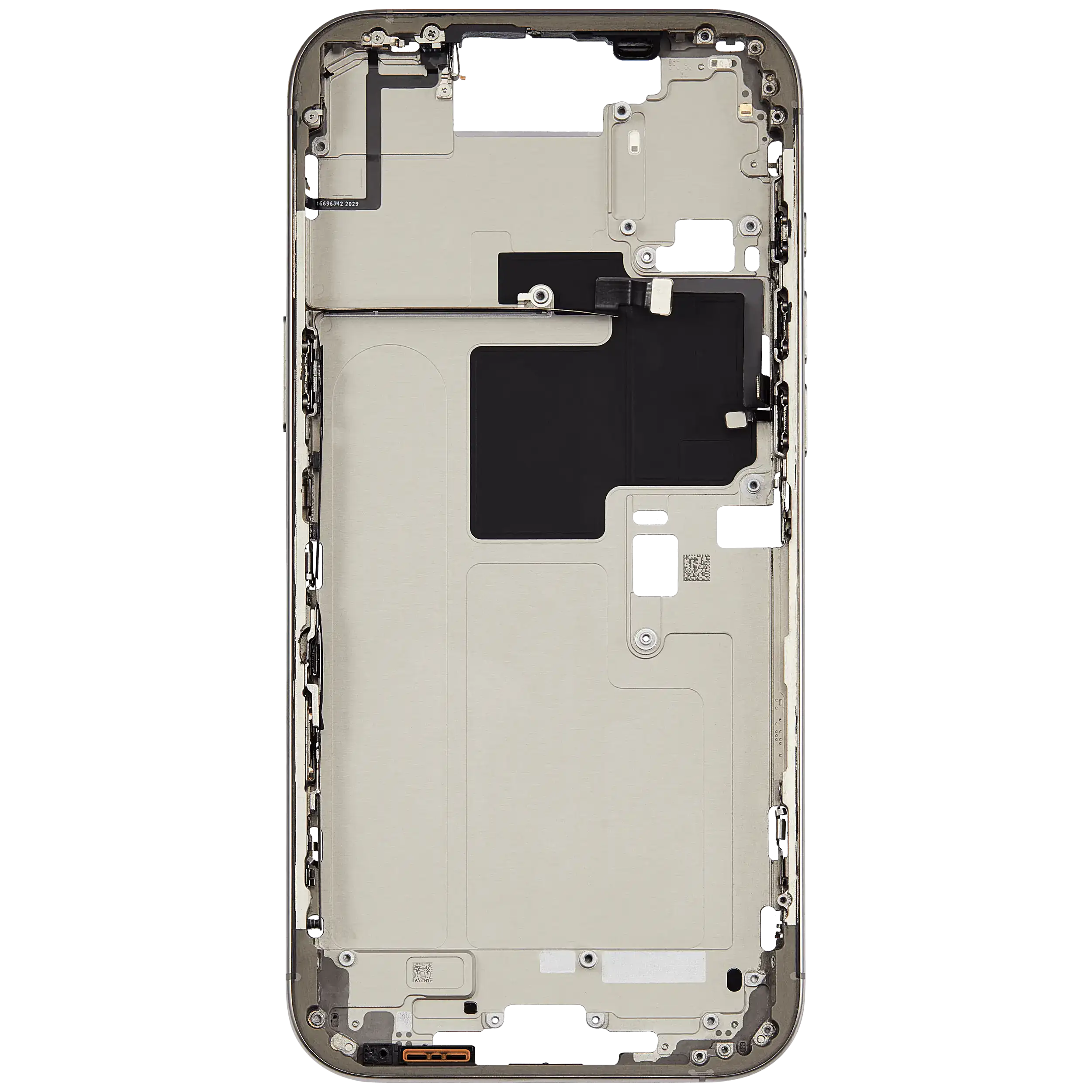 Mittelrahmen mit Kleinteilen für iPhone 16 Pro Max (US-Version) (ausgebautes Originalteil: Grade C) (Natural Titanium) – Bild 4