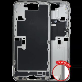 Mittelrahmen mit Kleinteilen für iPhone 16 Pro Max (US-Version) (ausgebautes Originalteil: Grade C) (White Titanium)