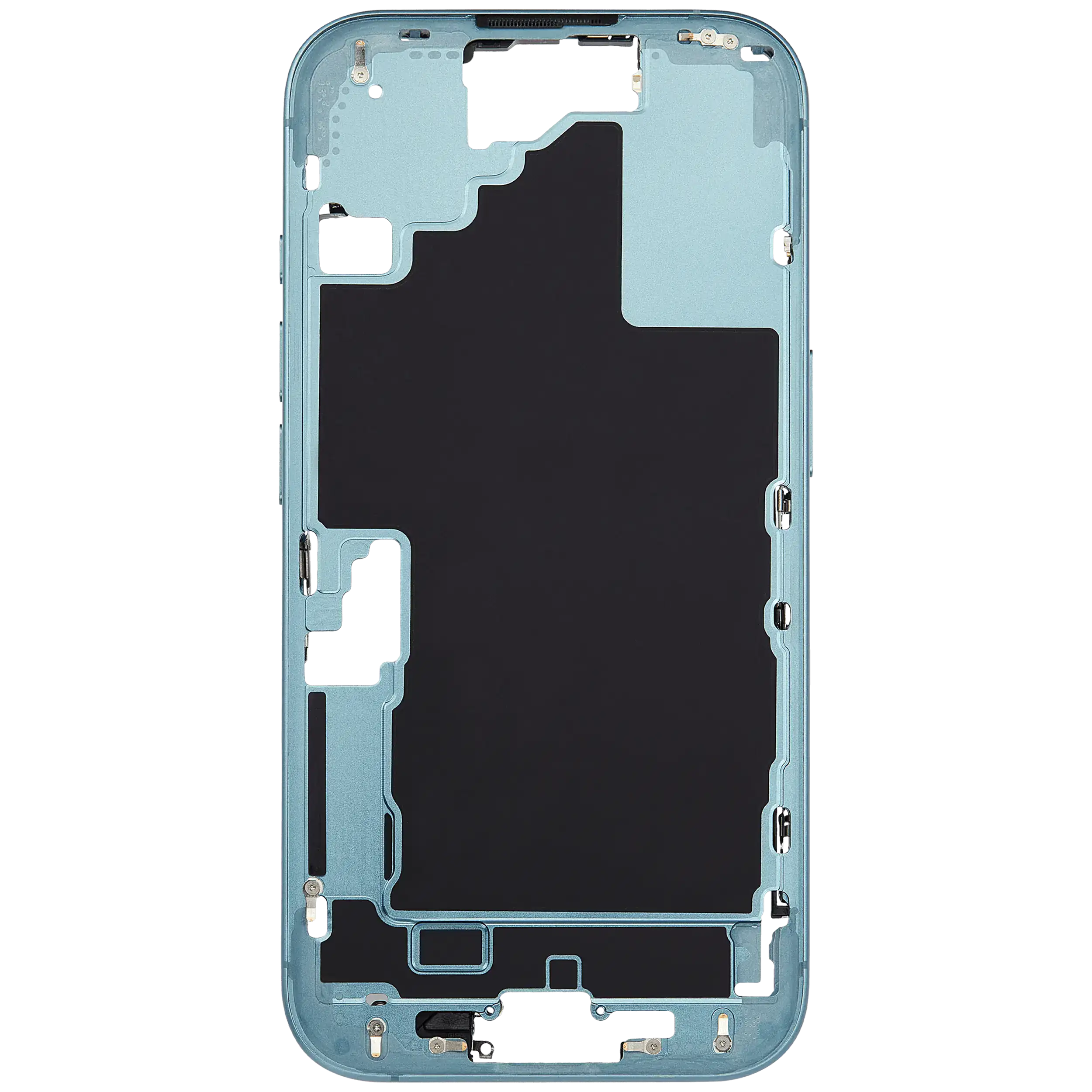 Mittelrahmen mit Kleinteilen für iPhone 16 (EU / globale Version) (ausgebautes Originalteil: Grade C) (Teal) – Bild 3