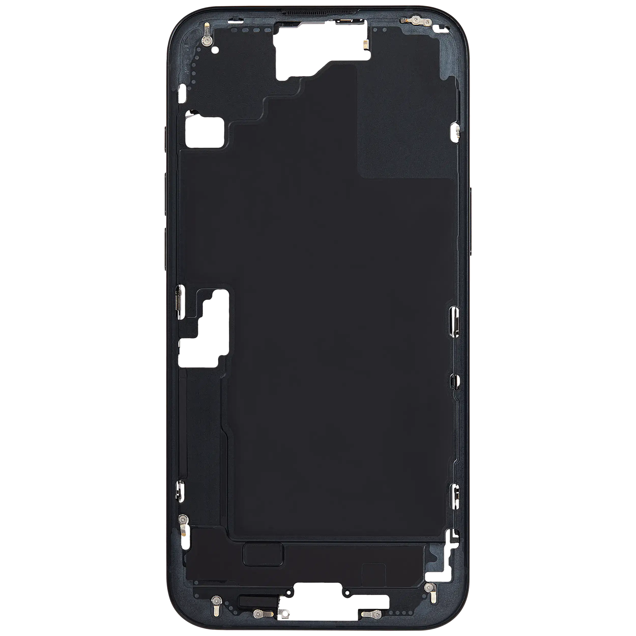 Mittelrahmen mit Kleinteilen für iPhone 16 Plus (EU / globale Version) (ausgebautes Originalteil: Grade C) (Black (Schwarz)) – Bild 3