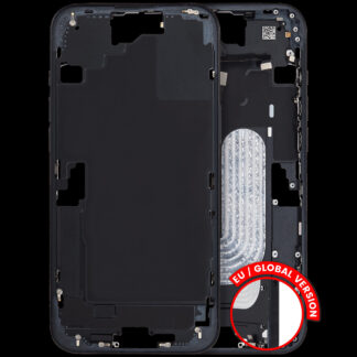 Mittelrahmen mit Kleinteilen für iPhone 16 Plus (EU / globale Version) (ausgebautes Originalteil: Grade C) (Black (Schwarz))