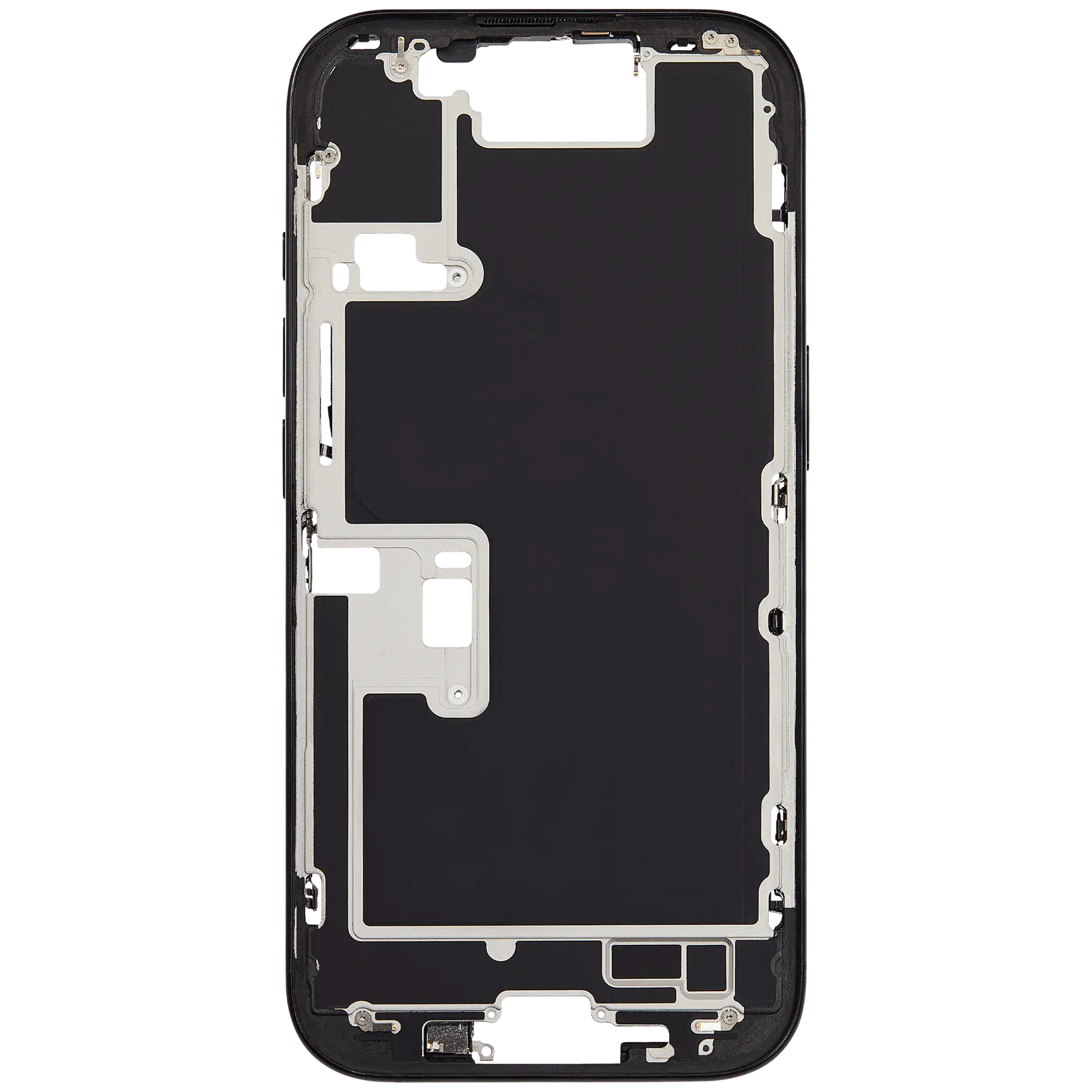 Mittelrahmen mit Kleinteilen für iPhone 16 Pro (EU / globale Version) (ausgebautes Originalteil: Grade C) (Black Titanium) – Bild 3