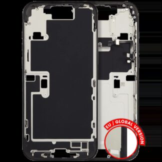 Mittelrahmen mit Kleinteilen für iPhone 16 Pro Max (EU / globale Version) (ausgebautes Originalteil: Grade C) (Black Titanium)