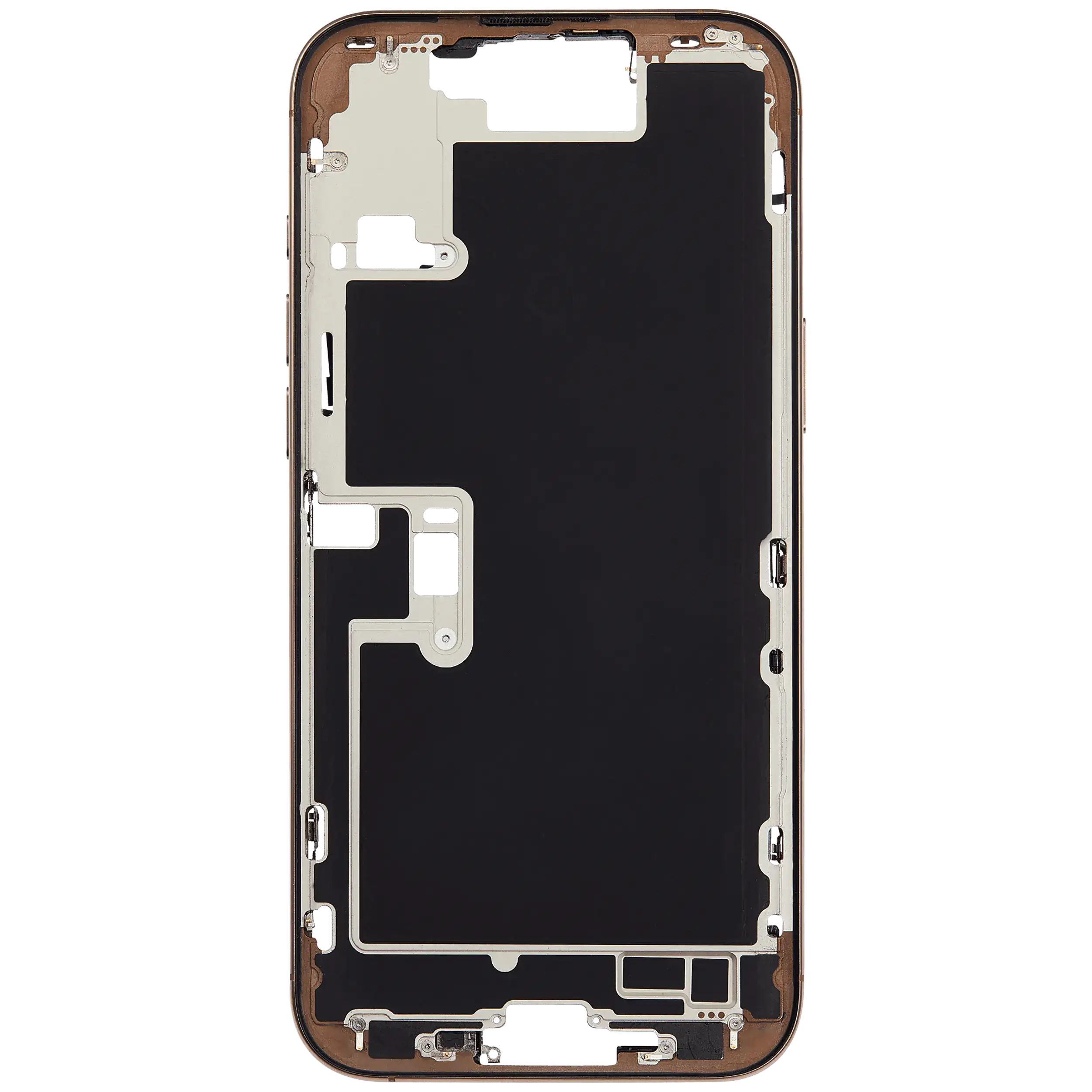 Mittelrahmen mit Kleinteilen für iPhone 16 Pro Max (EU / globale Version) (ausgebautes Originalteil: Grade C) (Desert Titanium) – Bild 3