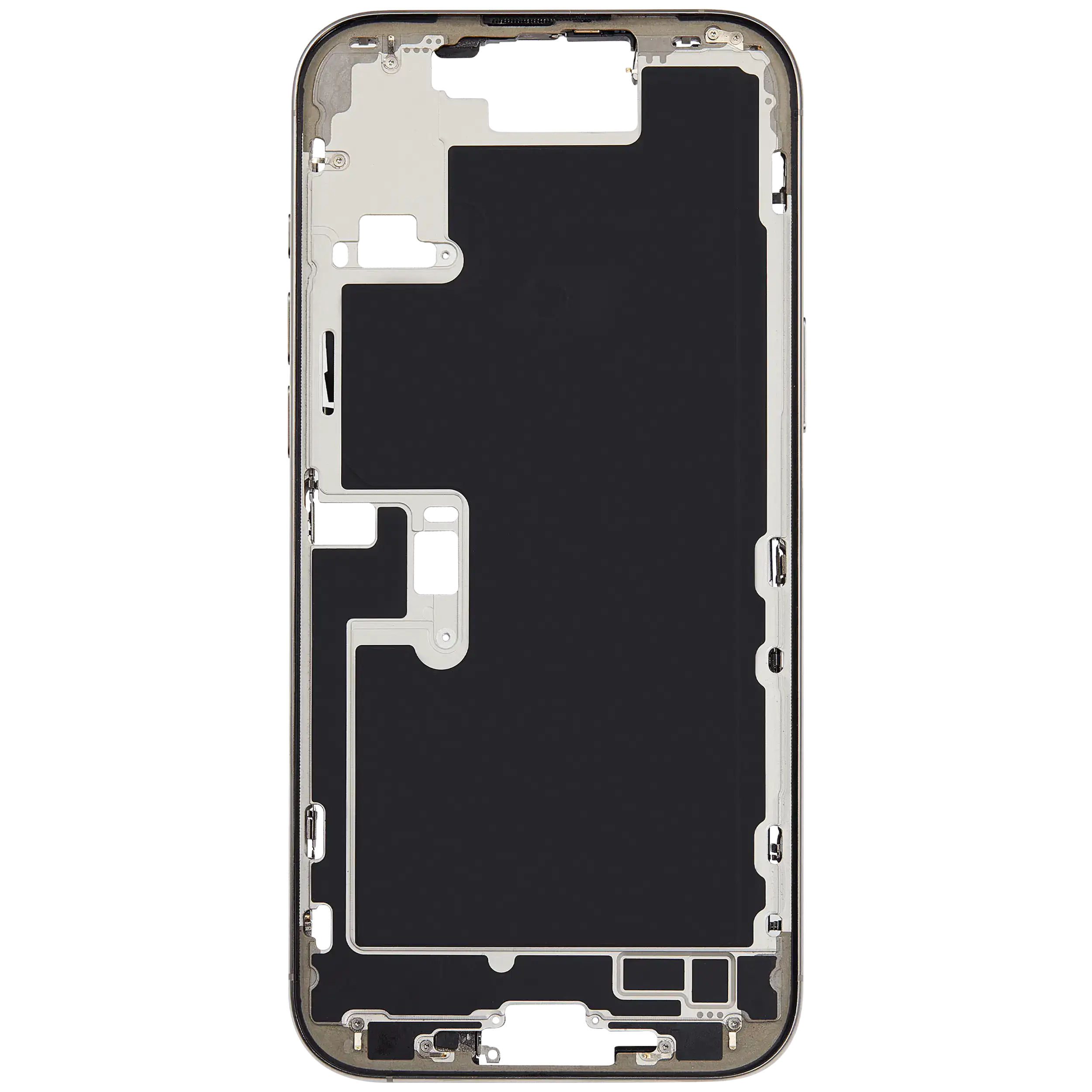 Mittelrahmen mit Kleinteilen für iPhone 16 Pro Max (EU / globale Version) (ausgebautes Originalteil: Grade C) (Natural Titanium) – Bild 3